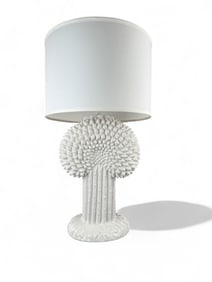 John Dickinson White Ceramic Cactus Table Lamp