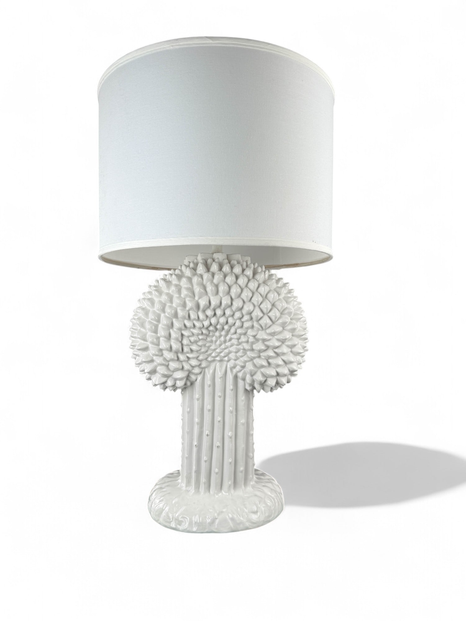 John Dickinson White Ceramic Cactus Table Lamp (1 of 11)