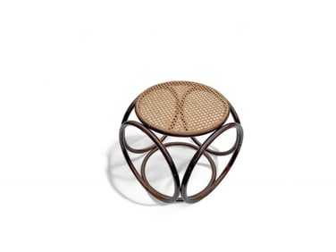 Mid Century Thonet Style Bentwood and Cane Top Ottoman