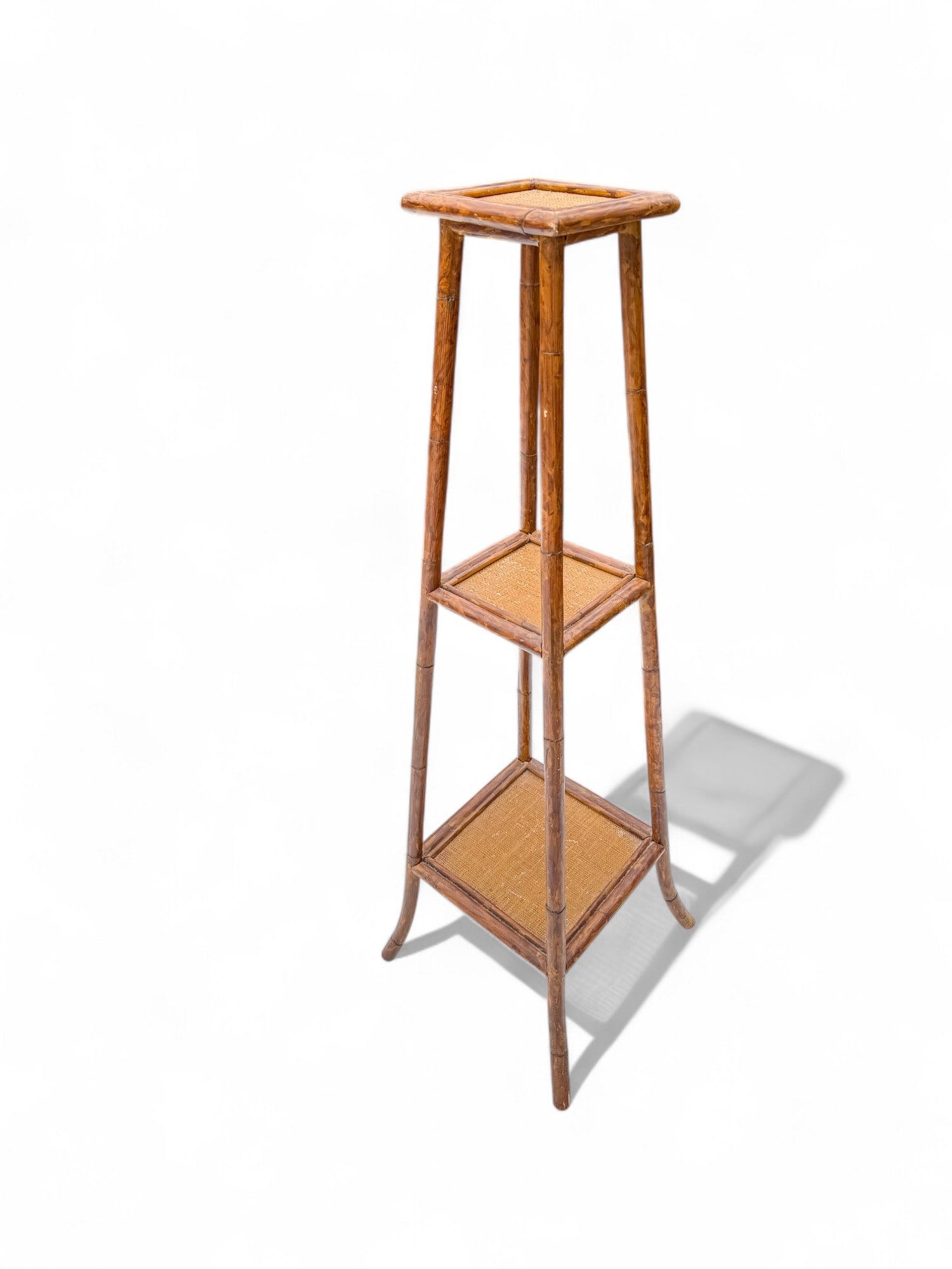Three Tier Bamboo Rattan Etagere or Plant Stand (1 of 7)