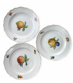 Meissen and Sevres Handpainted Porcelain Breadplates