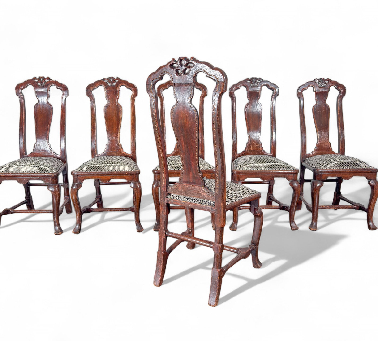 Antique Queen Anne Deconstructed Cane Back Dining Chairs (1 of 12)