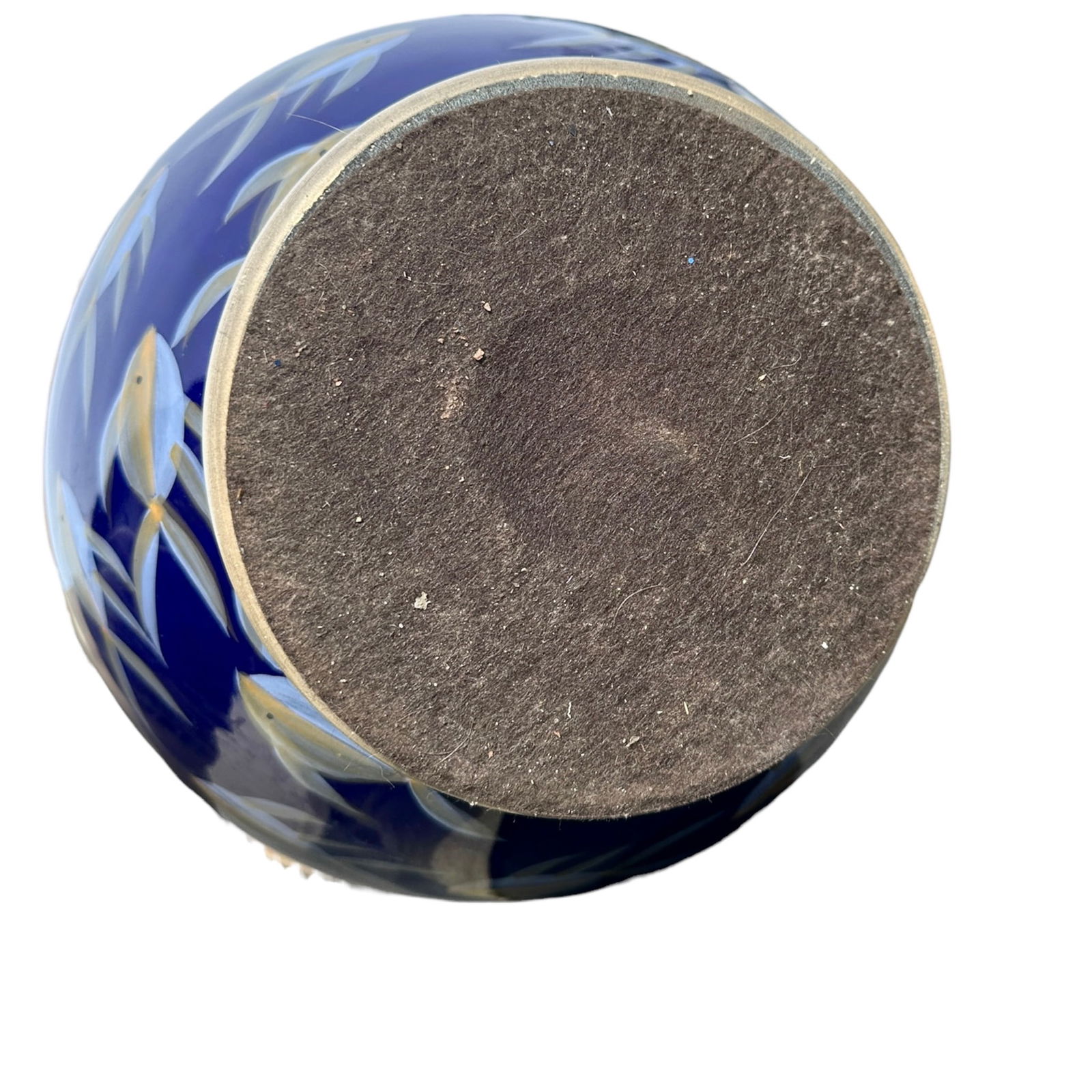 Pair, Vintage Blue Ceramic Sphere Fish Table Lamps - 8