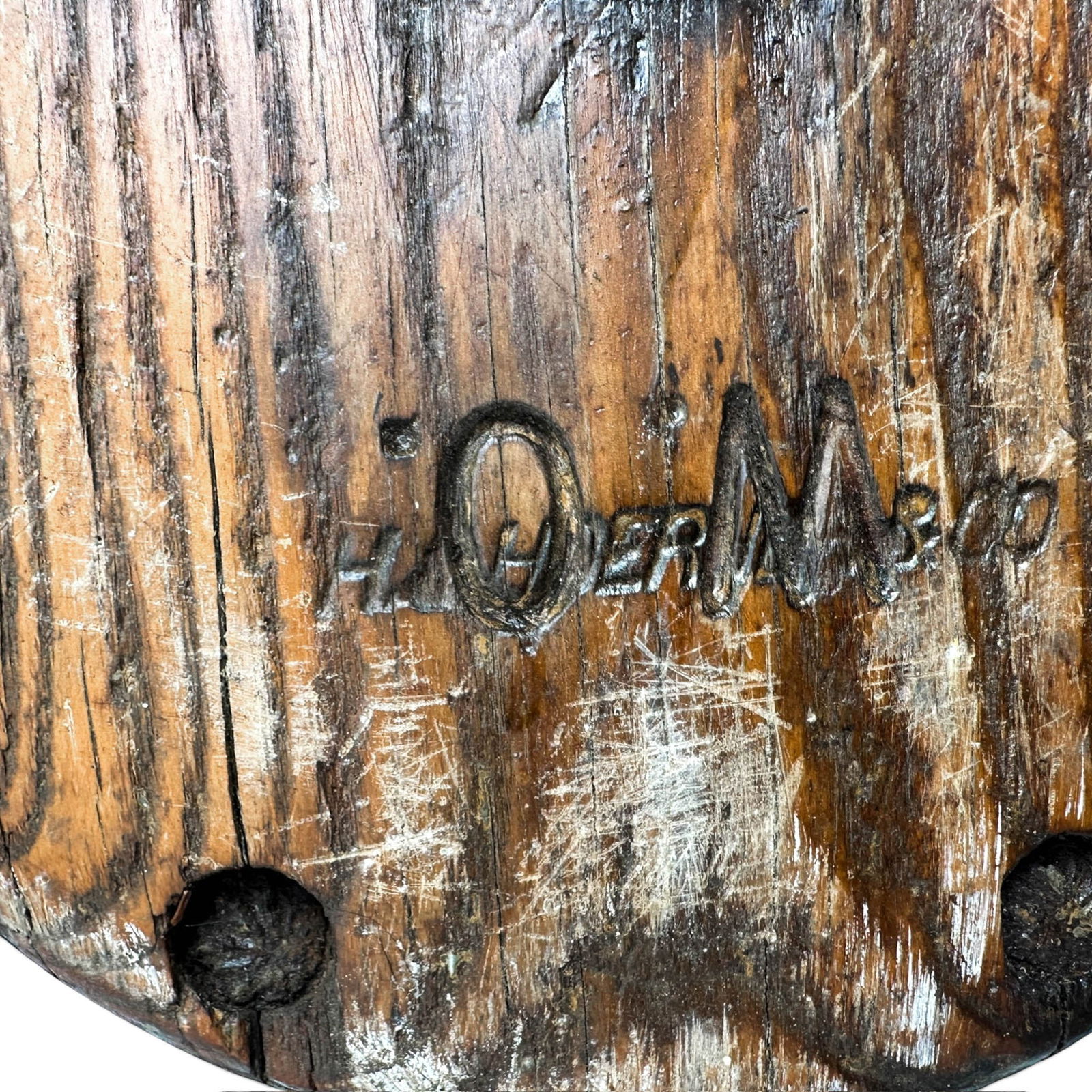 XL Antique Nautical Wood Block and Tackle Pulley - 8