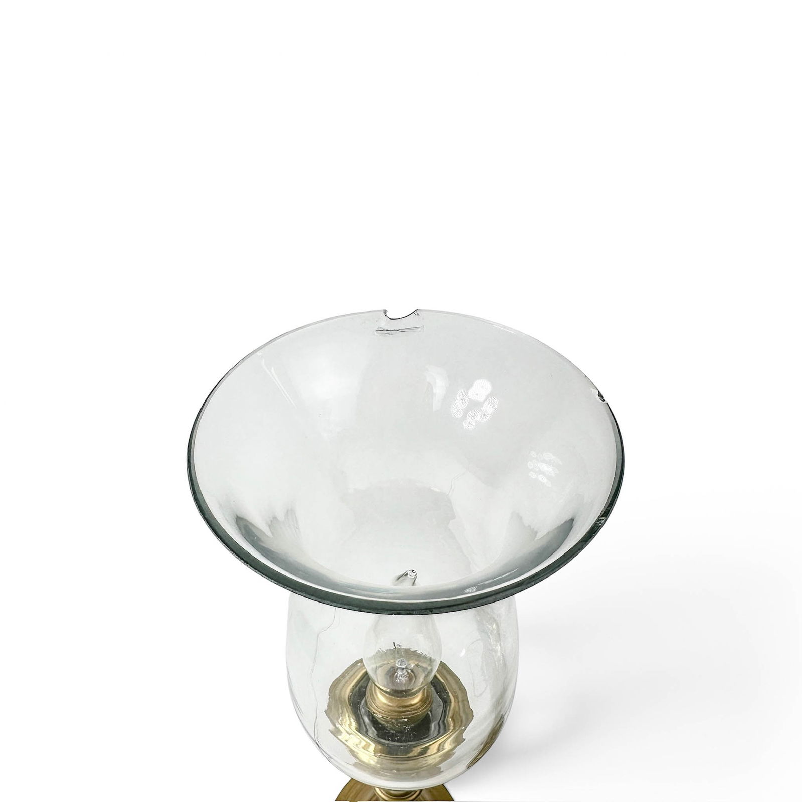 Pair Electrified Brass Hurricane Oil Lamps - 6