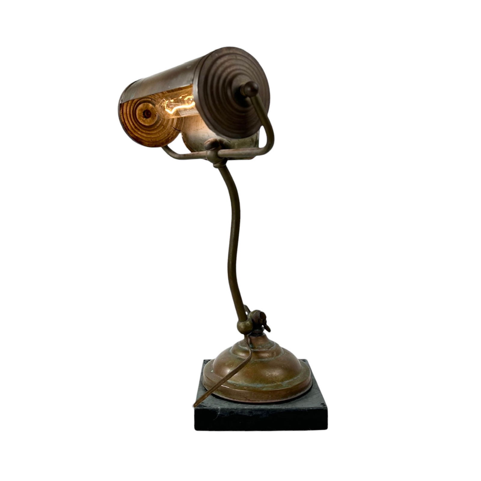 Scroll Arm Brass and Copper Desk Lamp (1 of 12)