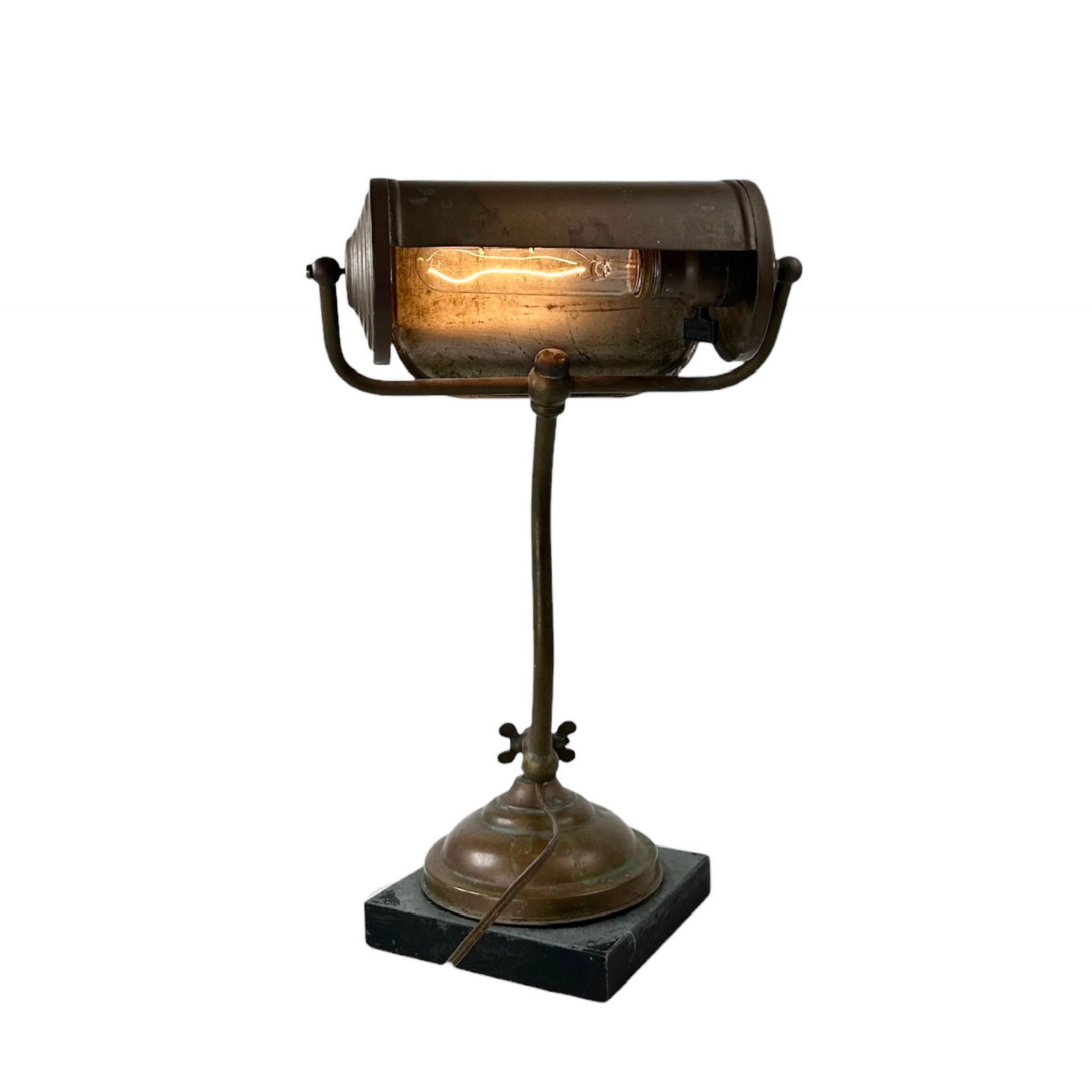 Scroll Arm Brass and Copper Desk Lamp - 2