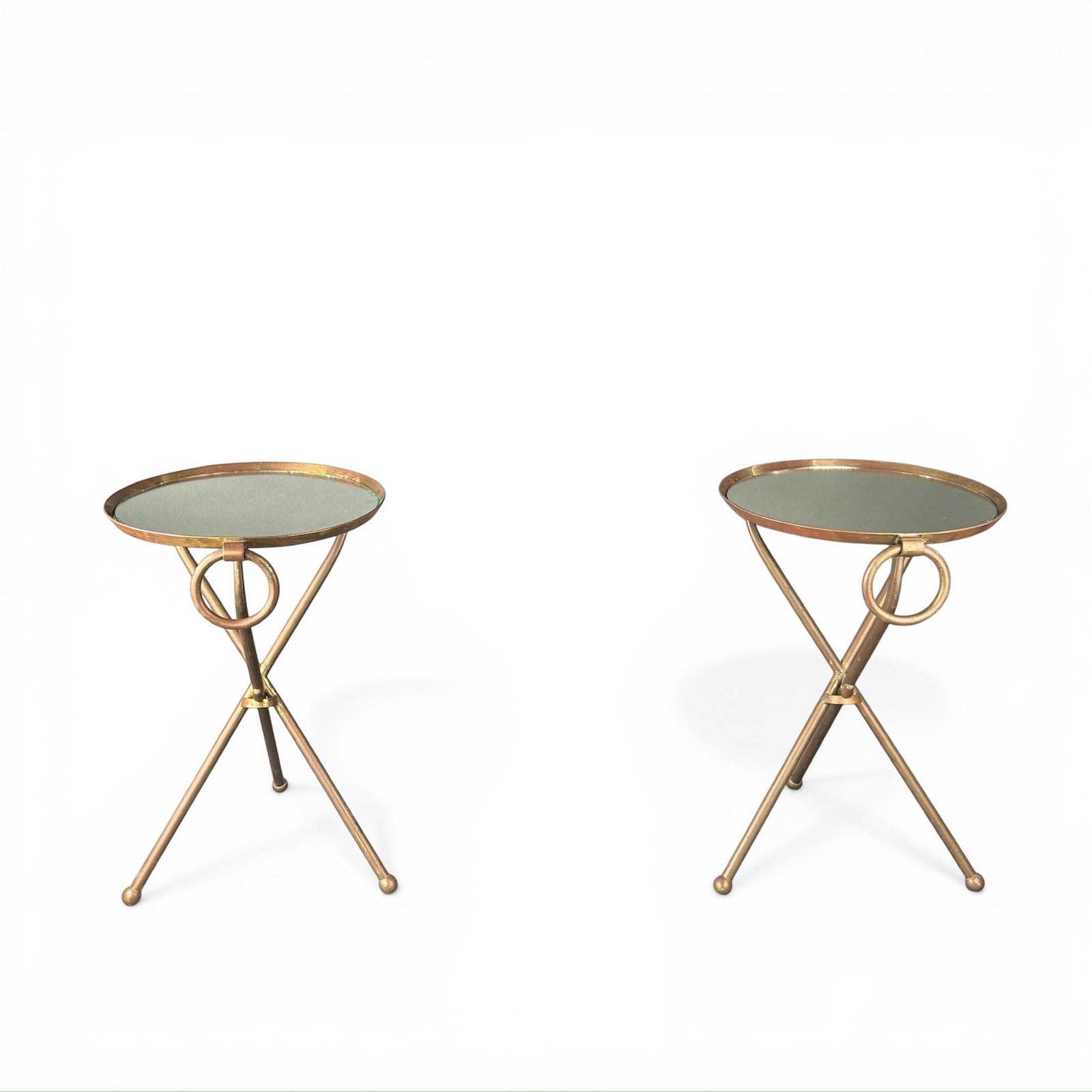 Pair, Jean-Michel Frank Style Folding Gueridon Tables (1 of 17)