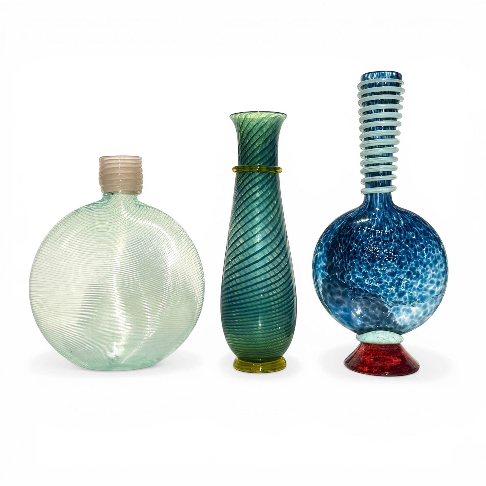 (3) Hand Blown Art Glass Vases (1 of 14)