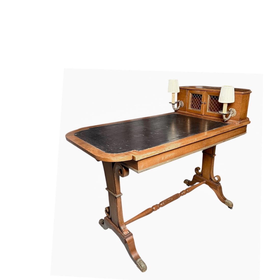 English Regency Mahogany and Leather Top Library Table (1 of 12)