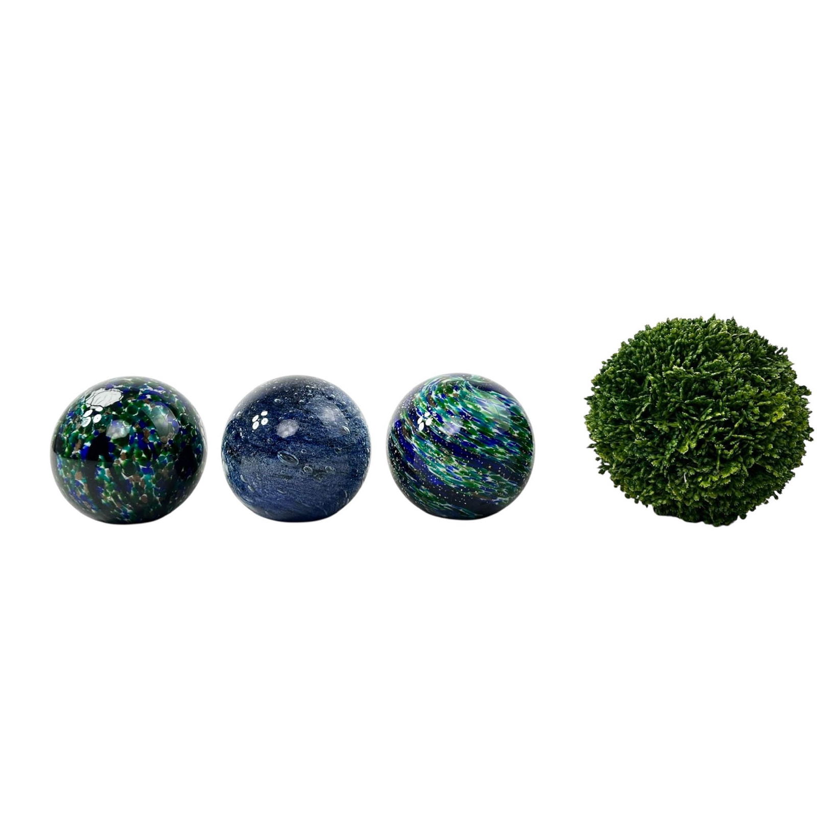 (3) Blue and Green Art Glass Glass Objects (1 of 11)