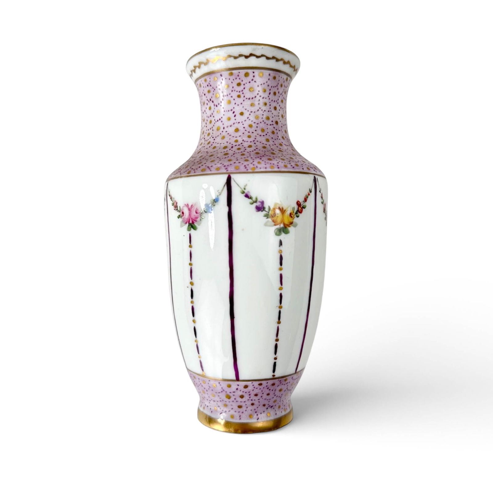 Antique Continental Petite Porcelain Vase Imported From France (1 of 8)