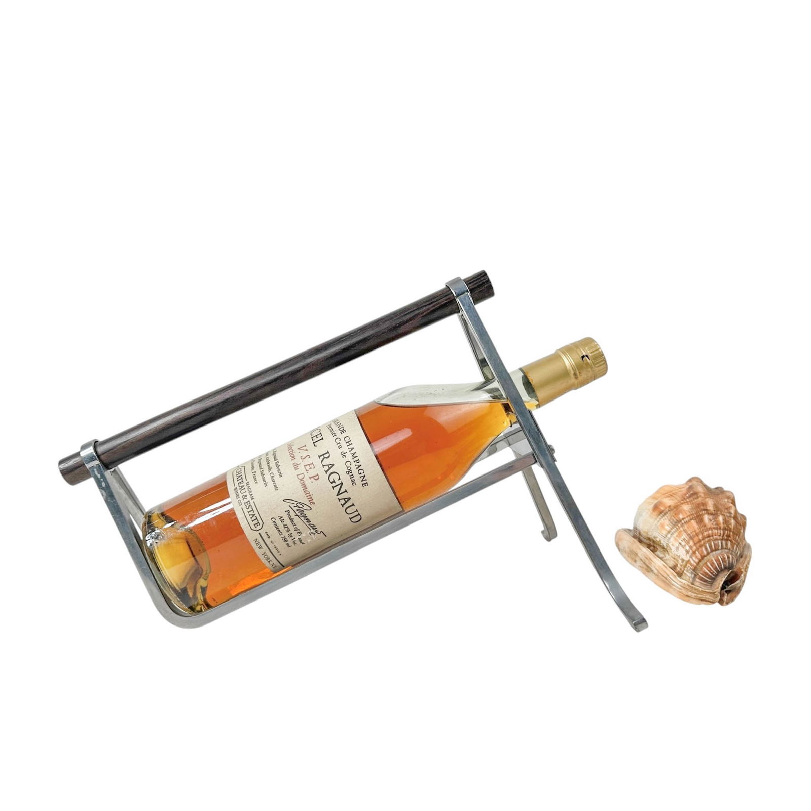 Jacques Adnet Teak and Chrome Bottle Holder (1 of 8)