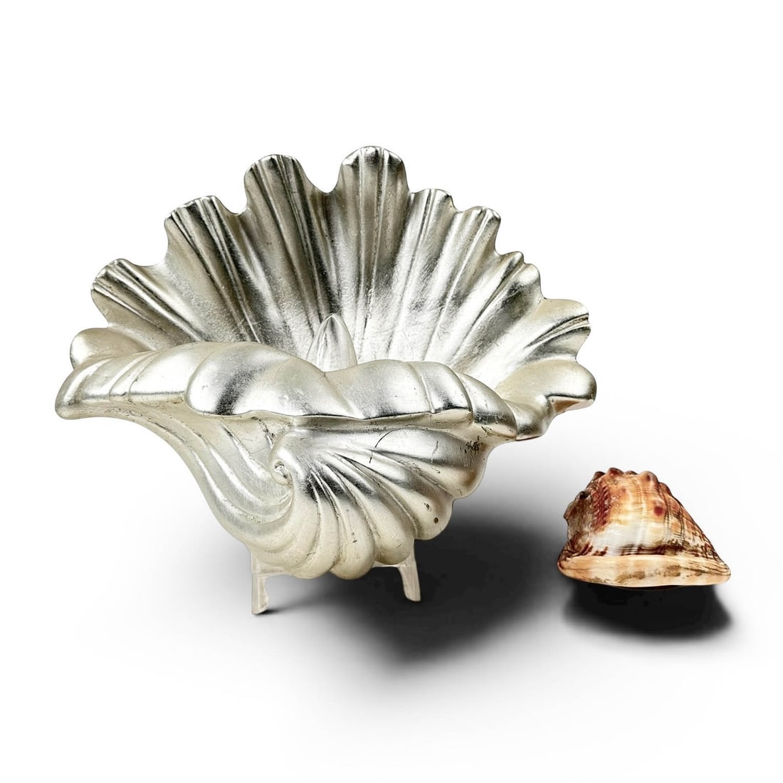 Art Deco Silver Gilt Clamshell Wall Sconce (1 of 8)