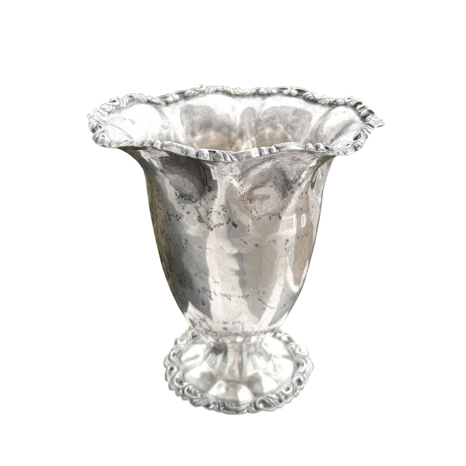 Mexican Sterling Silver Trumpet Vase c 1950 (1 of 10)