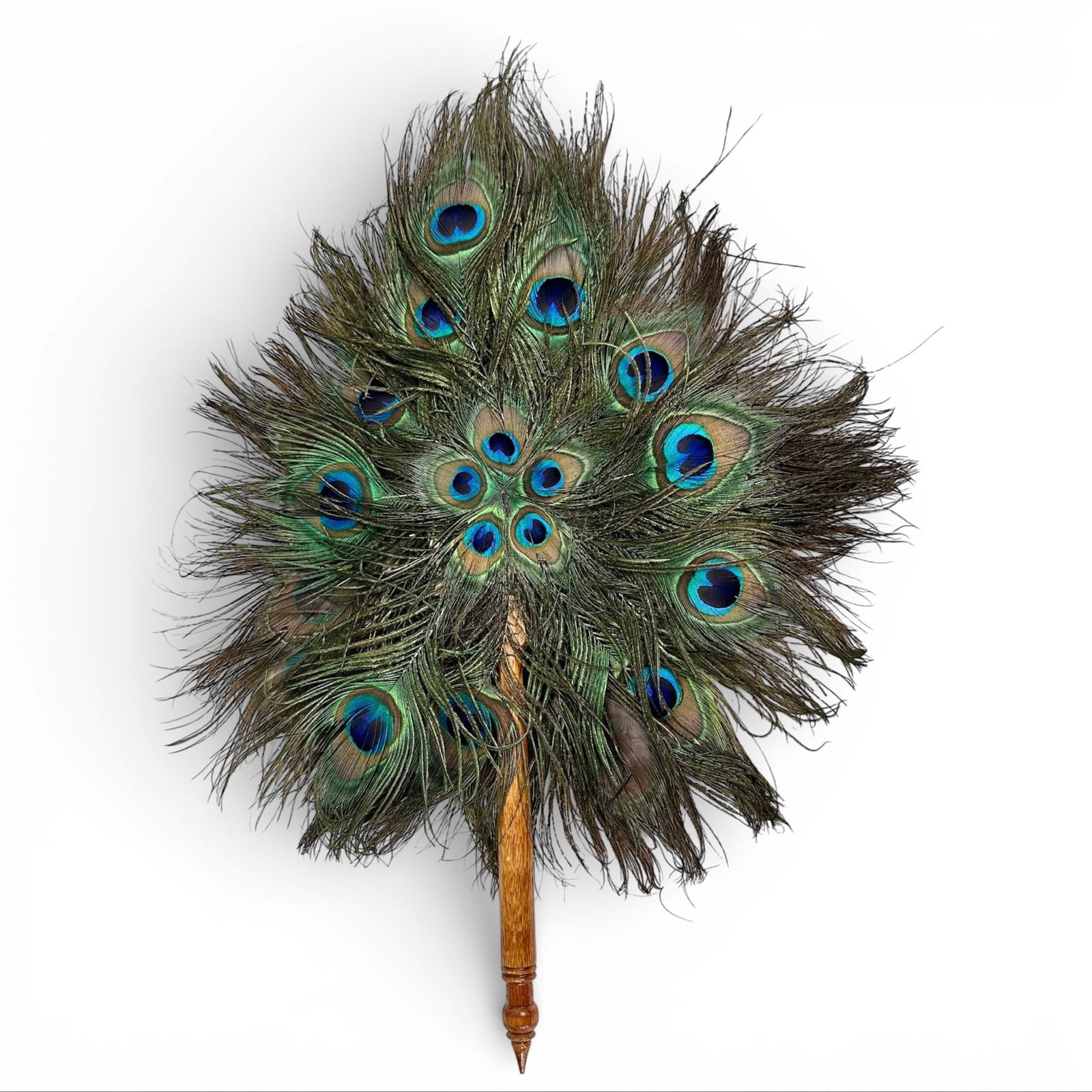 19th C. Peacock Feather Hand Fan (1 of 3)
