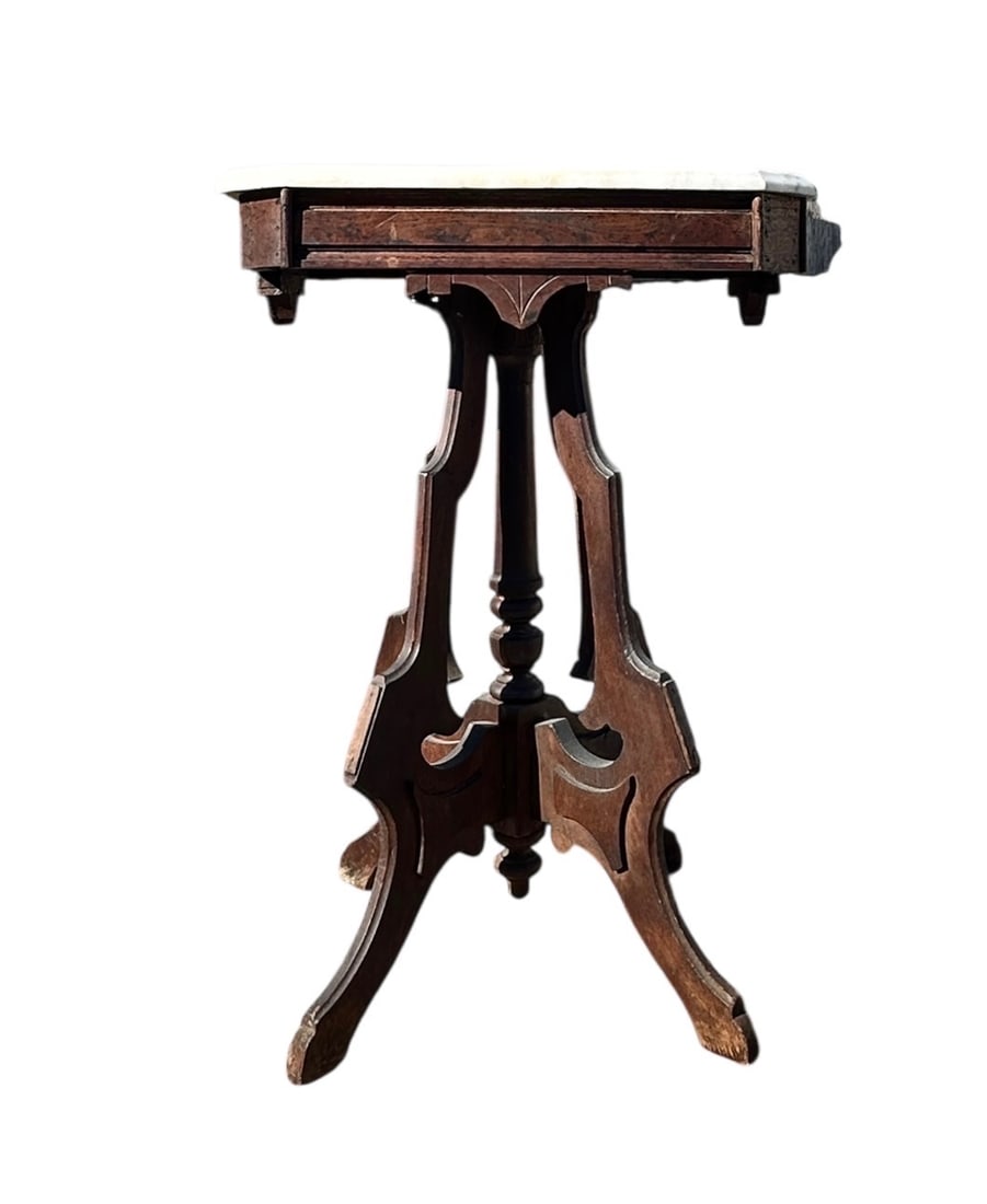 Antique Victorian Marble Top Candle Table (1 of 10)