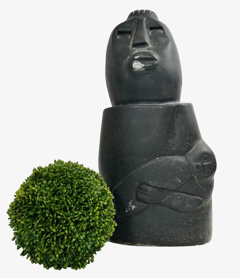 Large Inuit Soap Stone Carving: Measures Please refer to the following address for the pick-up location: 2 Quogue Plaza Trail, Quogue, NY 12103