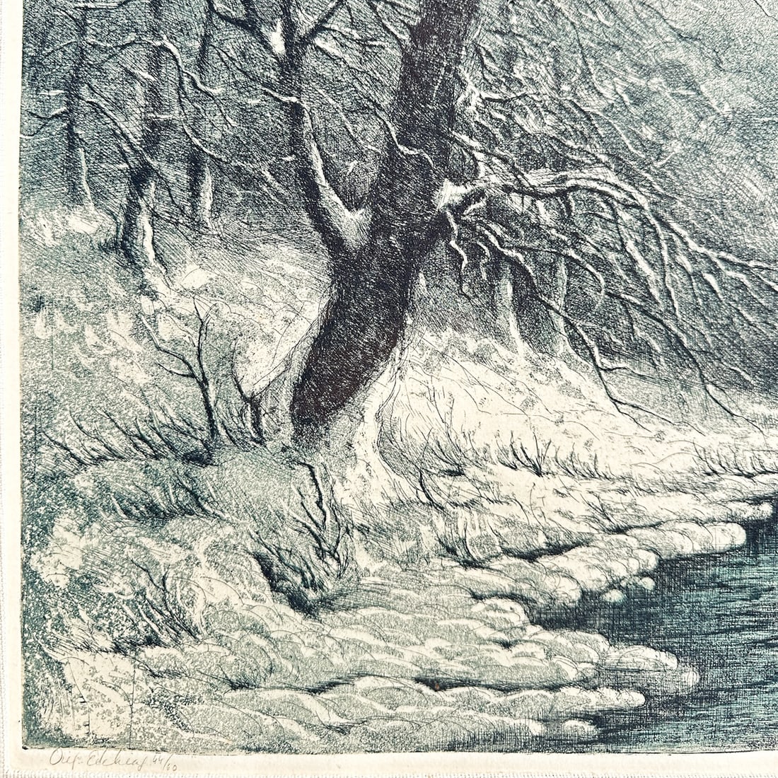 L. Mariae, Signed Etching Winter Landscape - 4