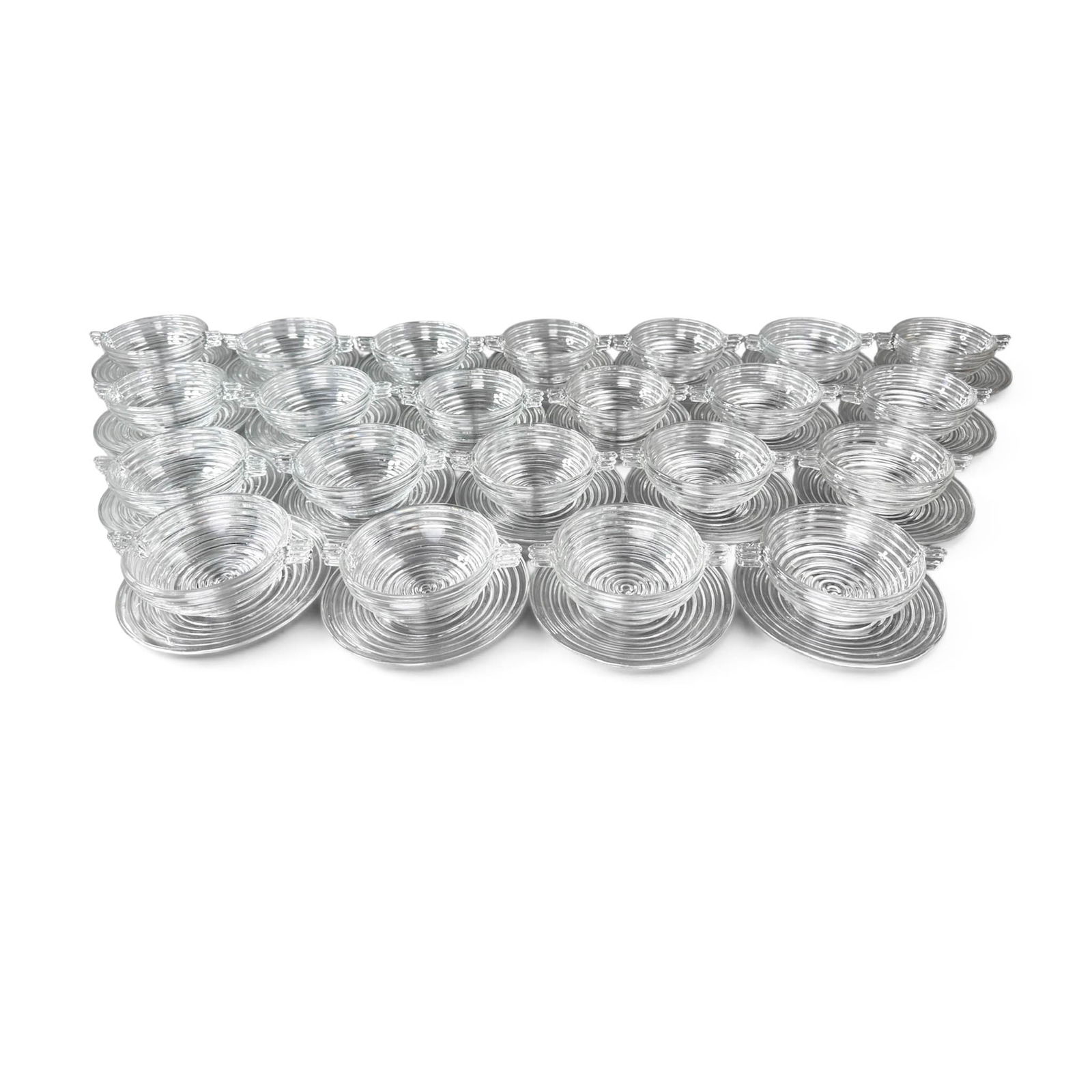 Anchor Hocking Manhattan Deco Glassware Bowls and Small Plates 55 pcs: 22 Bowls Measure 4 1/2" x 6" x 1 3/4" H, 33 Plates have a 6 1/16" Diameter Please refer to the following address for the pick-up location: 2 Quogue Plaza Trail, Quogue, NY 12134