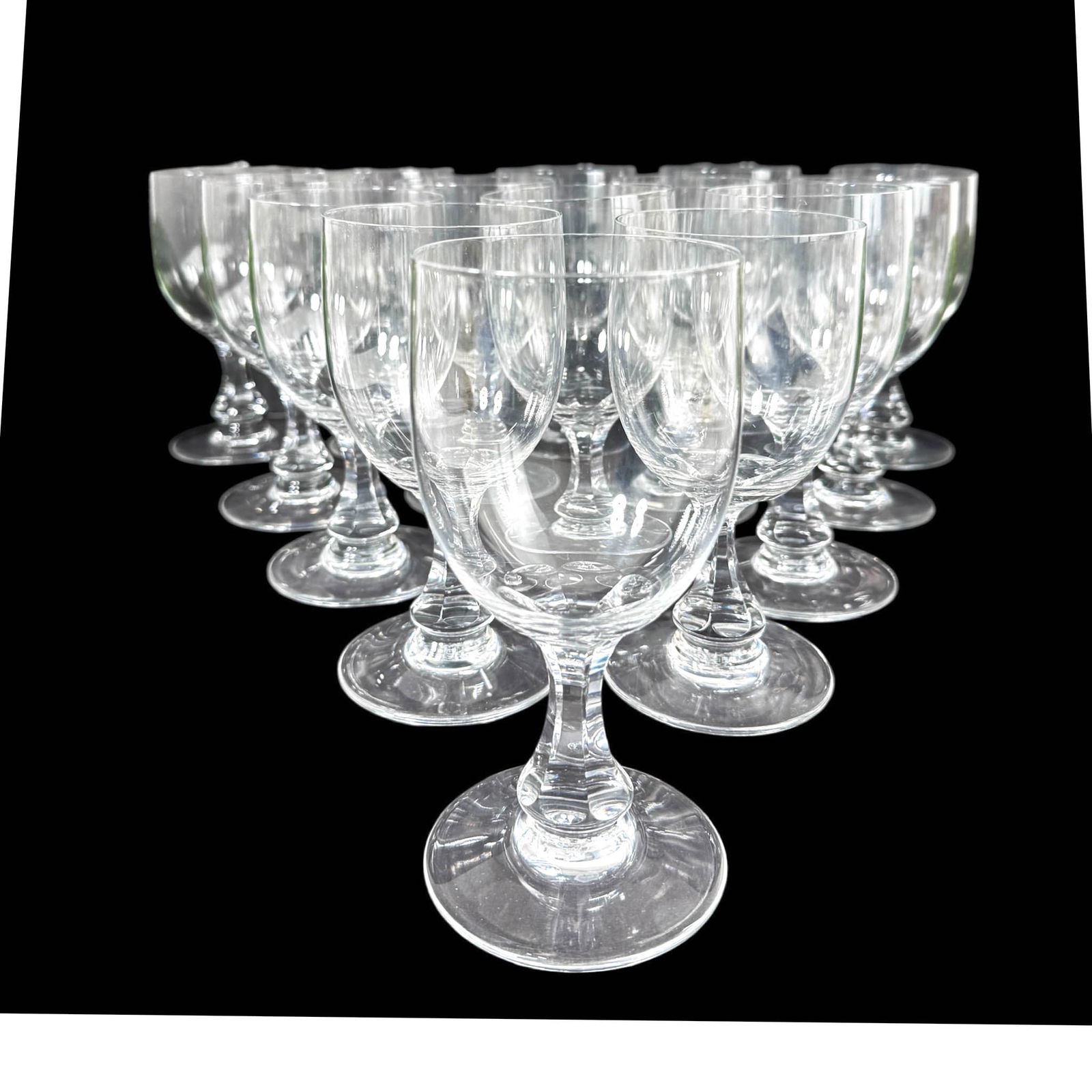 (15) Baccarat Gascogne Water Goblets: Set of 15 Baccarat France, Gascogne water goblets or glasses. Glasses Measure 3 1/4" W x 6 1/2" Tall