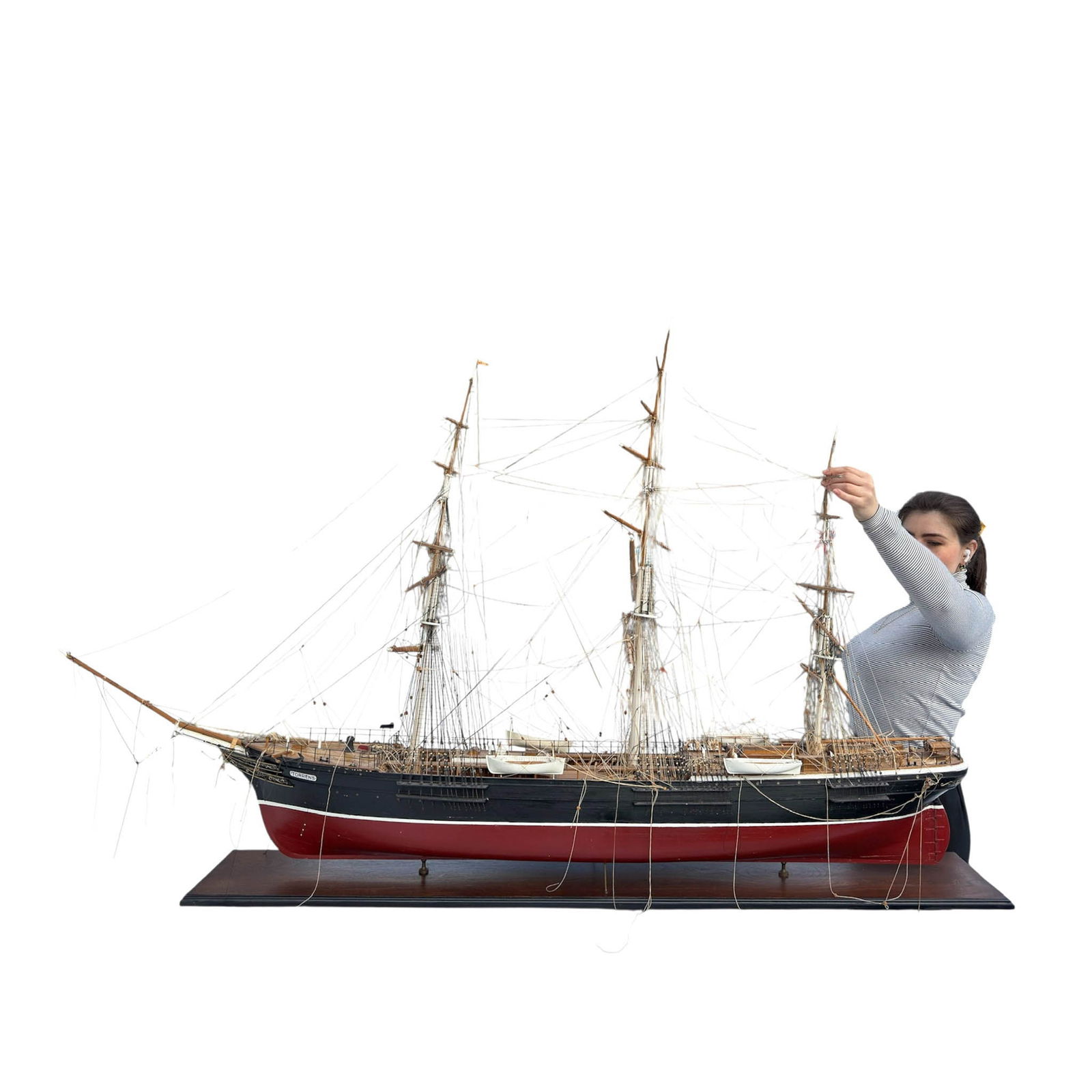 Torrens 50" Clipper Ship Model: Fantastical Hand made clipper ship model measuring 50" in length.