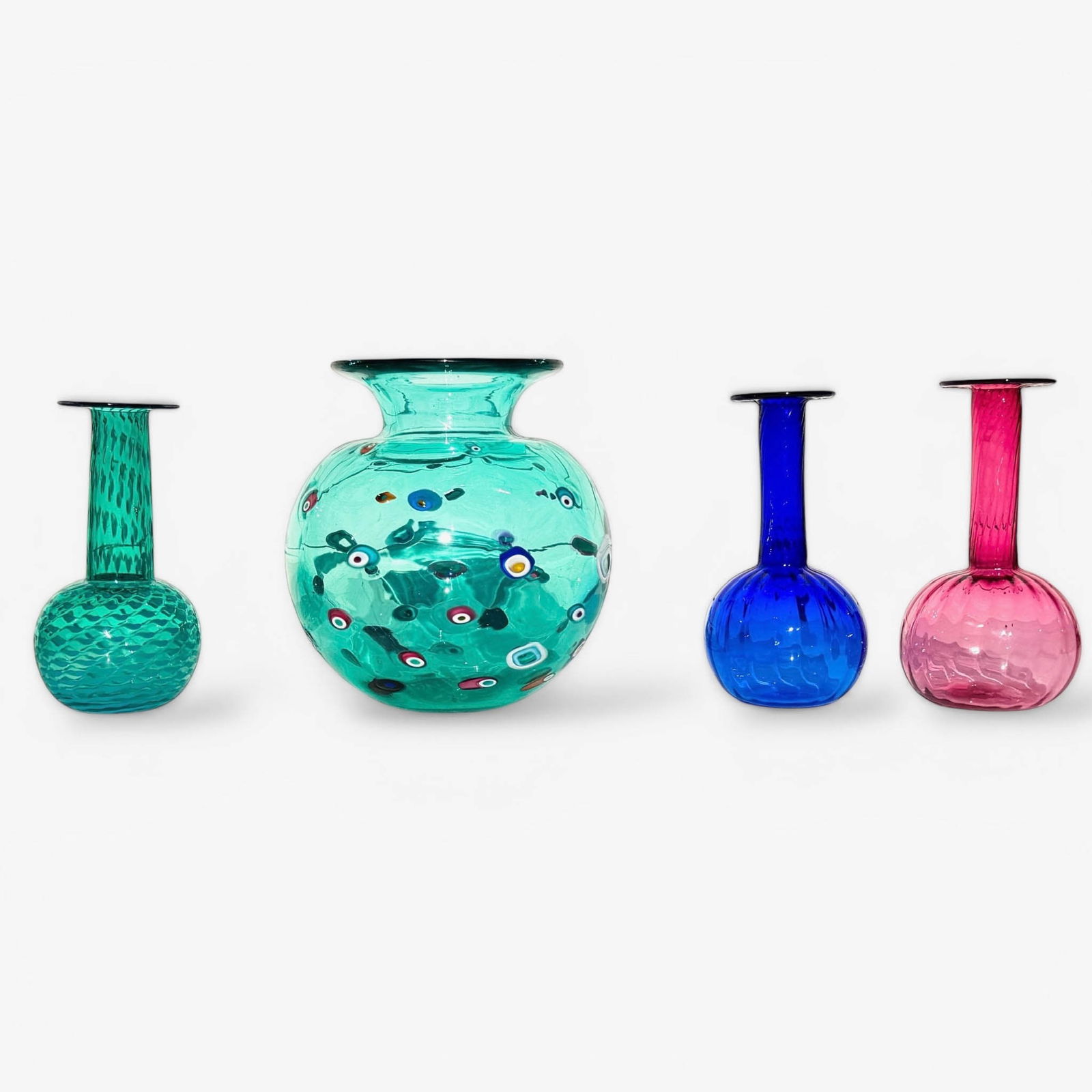 Handblown Studio Art Glass Vases, 4 pcs (1 of 15)