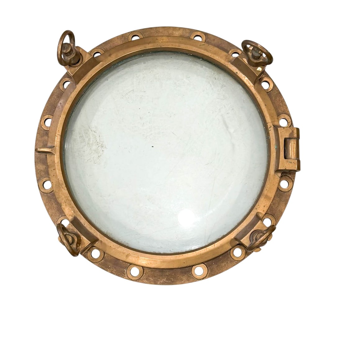 23" Vintage Brass Ship's Porthole: Heavy Weight, vintage or ANtique Ship's Porthole. In wonderful condition. 23 1/2" W x 23" H x 6 1/2" D Please refer to the following address for the pick-up location: 2 Quogue Plaza Trail, Quogue,