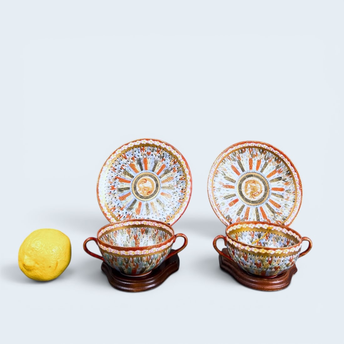 ANTIQUE JAPANESE PORCELAIN CUPS AND SAUCERS (1 of 9)