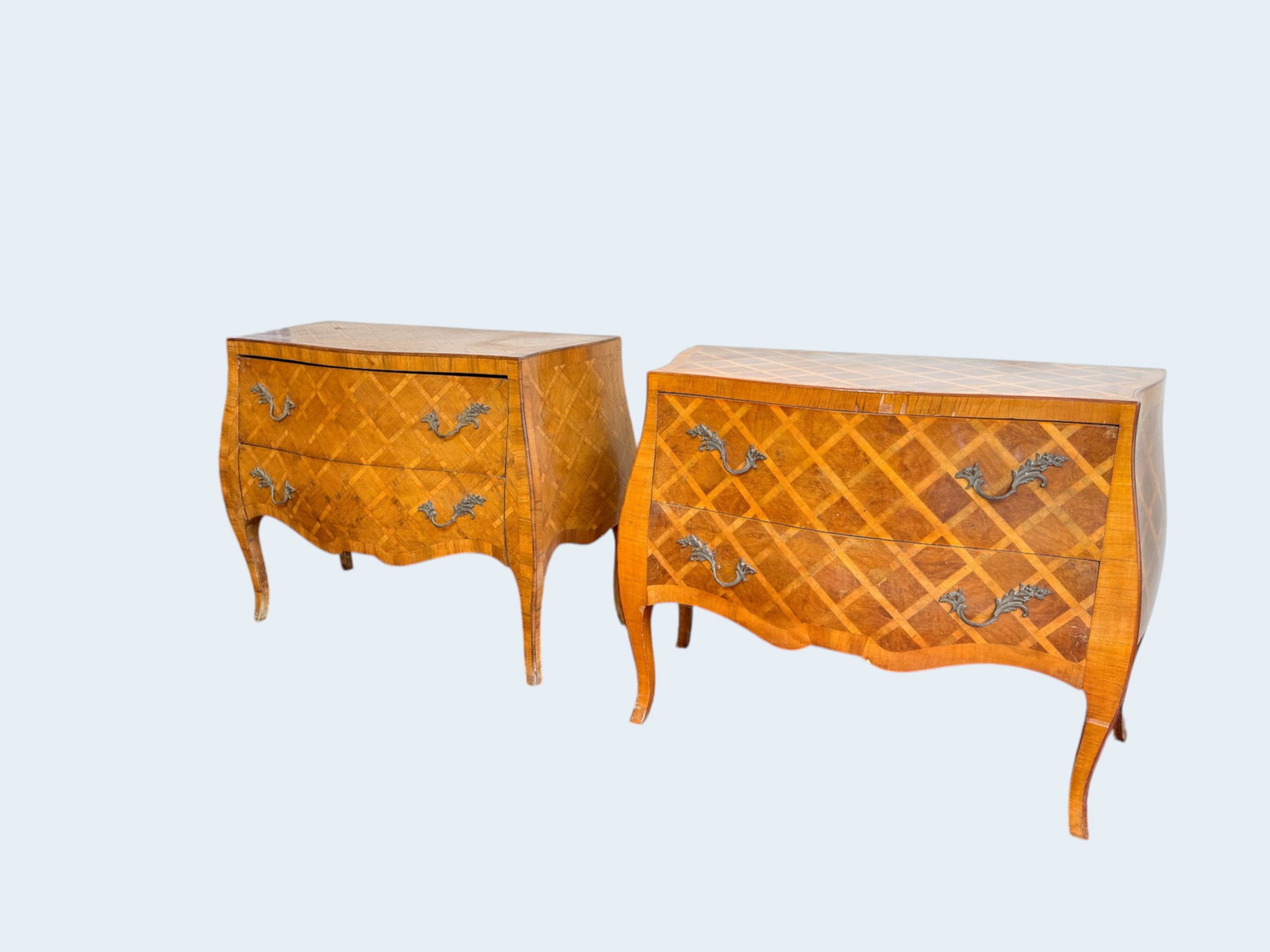 Pair of MID CENTURY ITALIAN PARQUETRY COMMODES (1 of 10)