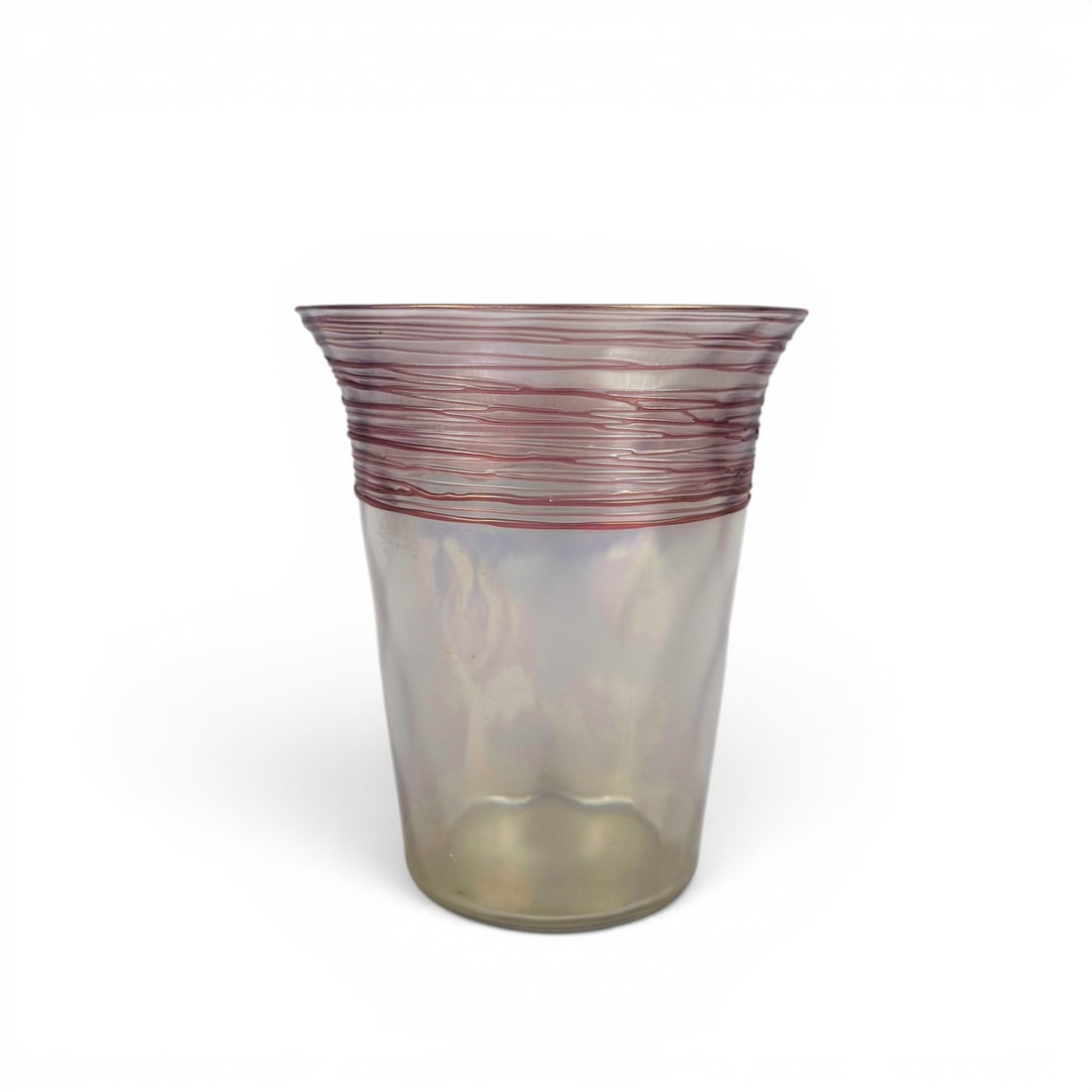 c.1918 STEUBEN PURPLE THREADED OPALESCENT GLASS VASE (1 of 10)