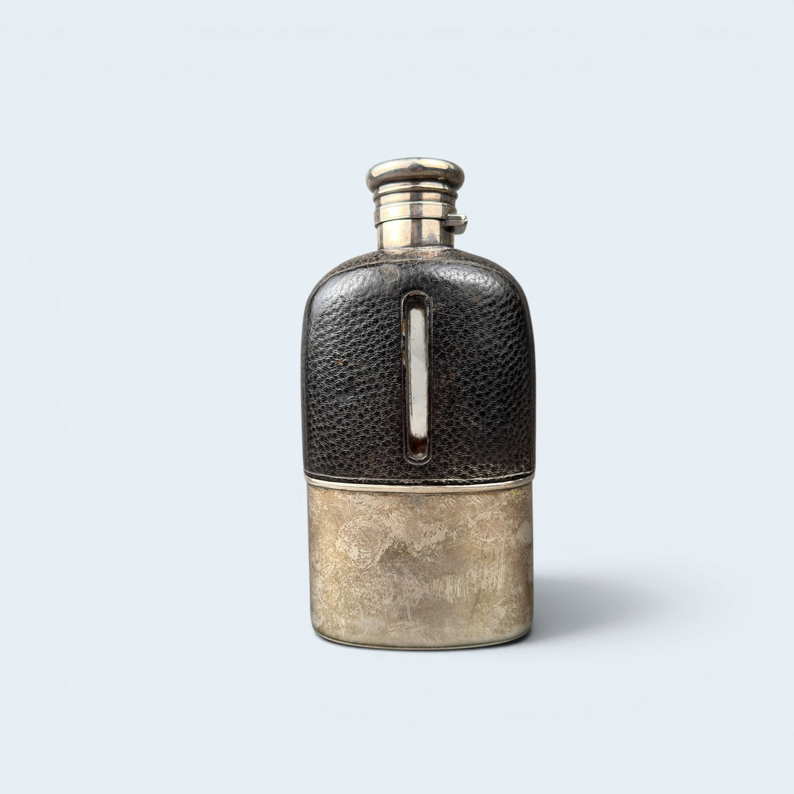 TIFFANY STERLING SILVER and LEATHER COVERED FLASK (1 of 12)