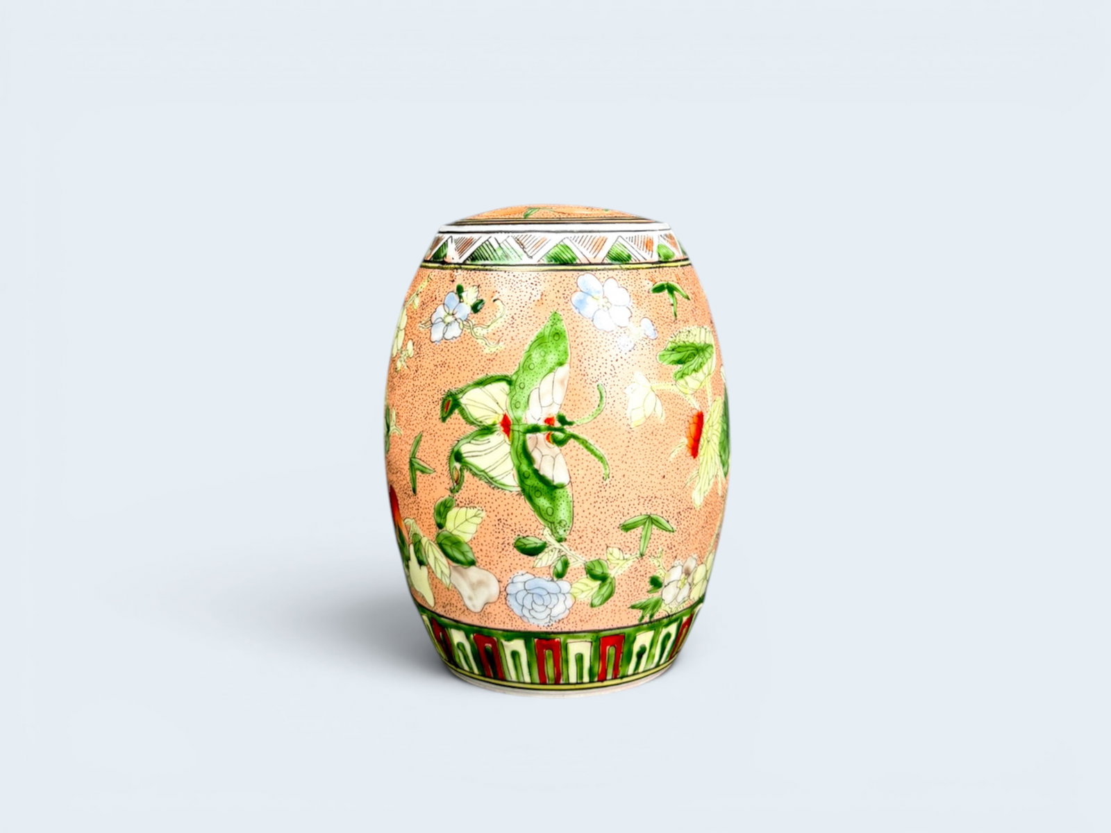 19th c. CHINESE FAMILLE ROSE GINGER JAR (1 of 3)
