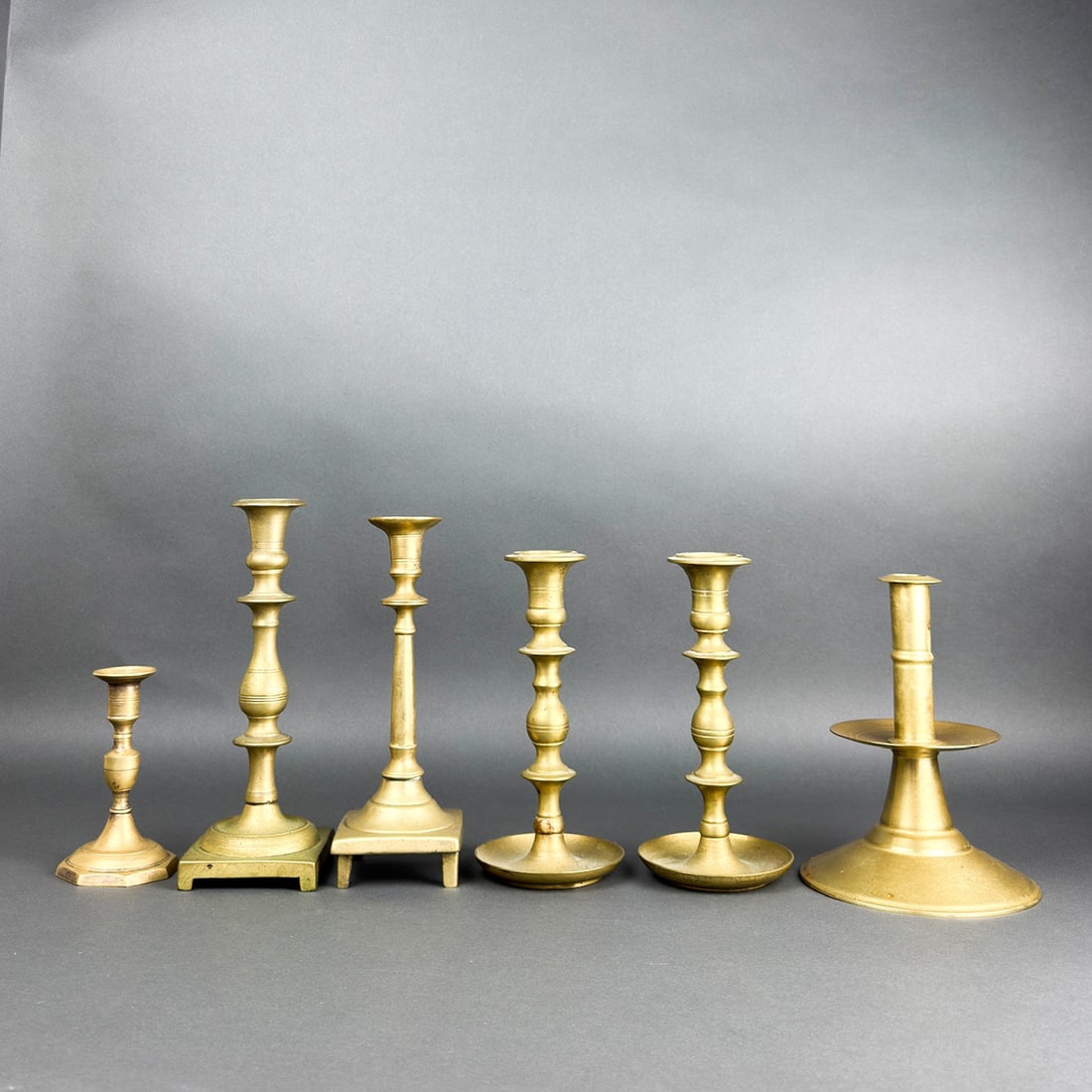 ANTIQUE AND VINTAGE BRASS CANDLESTICKS (1 of 4)