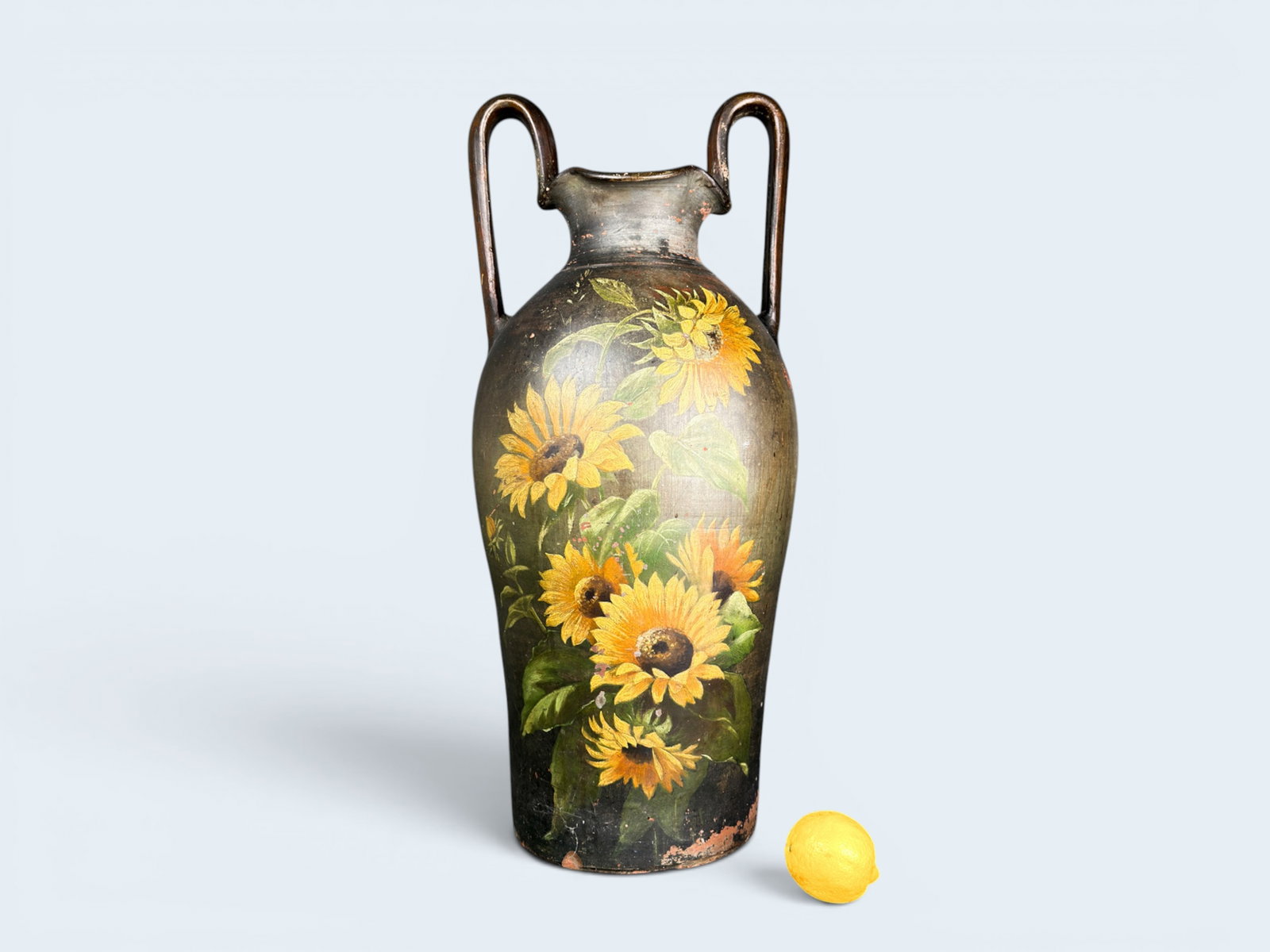LARGE ANTIQUE REDWARE VASE OR AMPHORA (1 of 10)