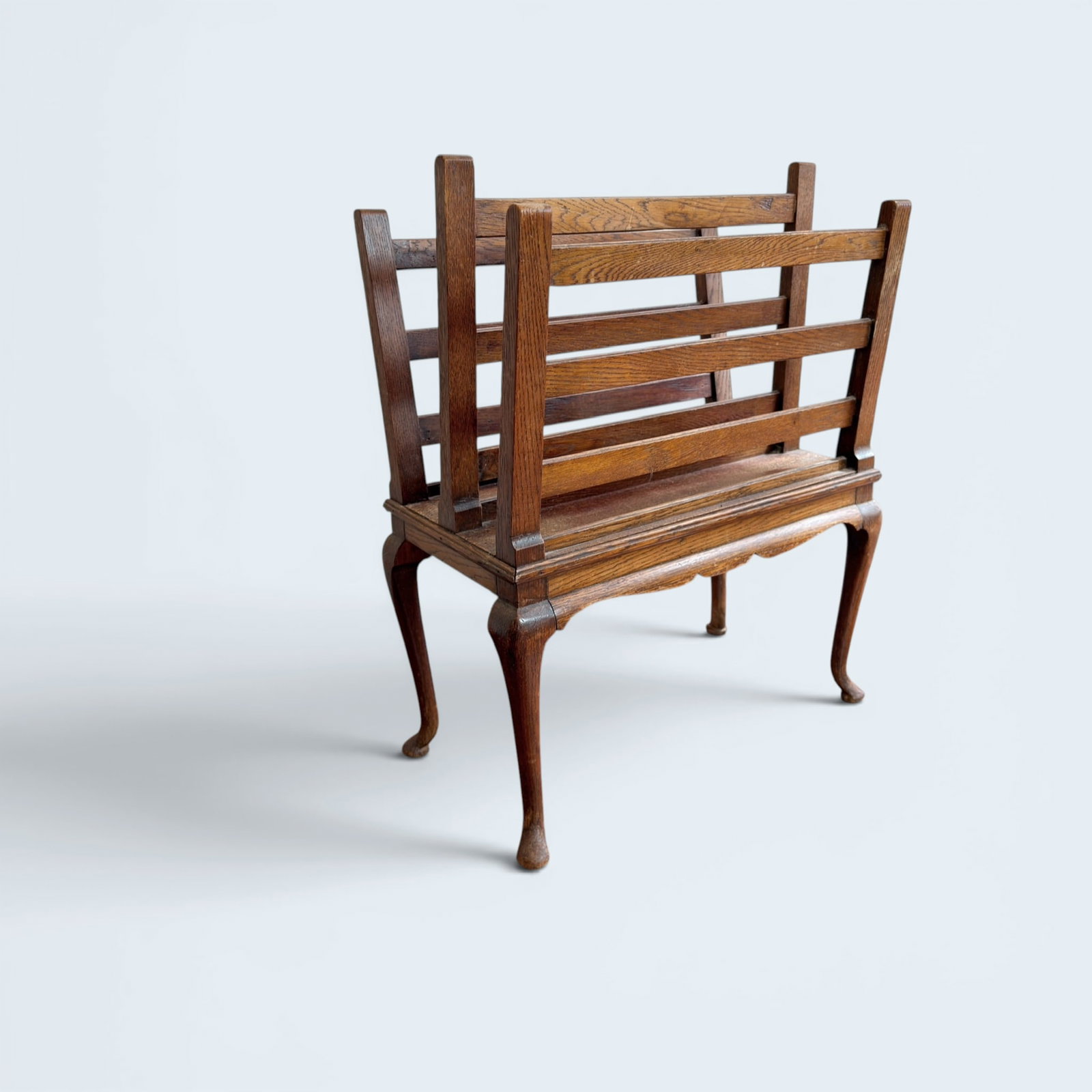 ANTIQUE OAK CANTERBURY MAGAZINE RACK (1 of 11)