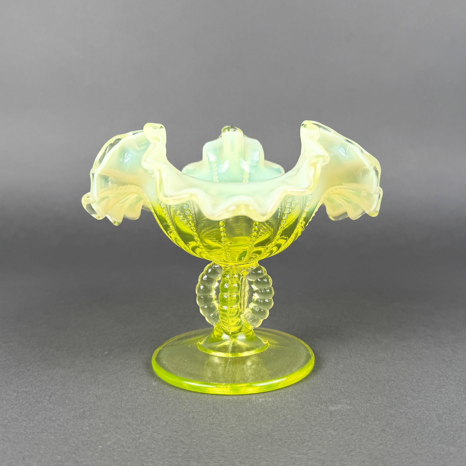DOUGAN VASELINE TOPAZ GLASS COMPOTE DISH (1 of 9)