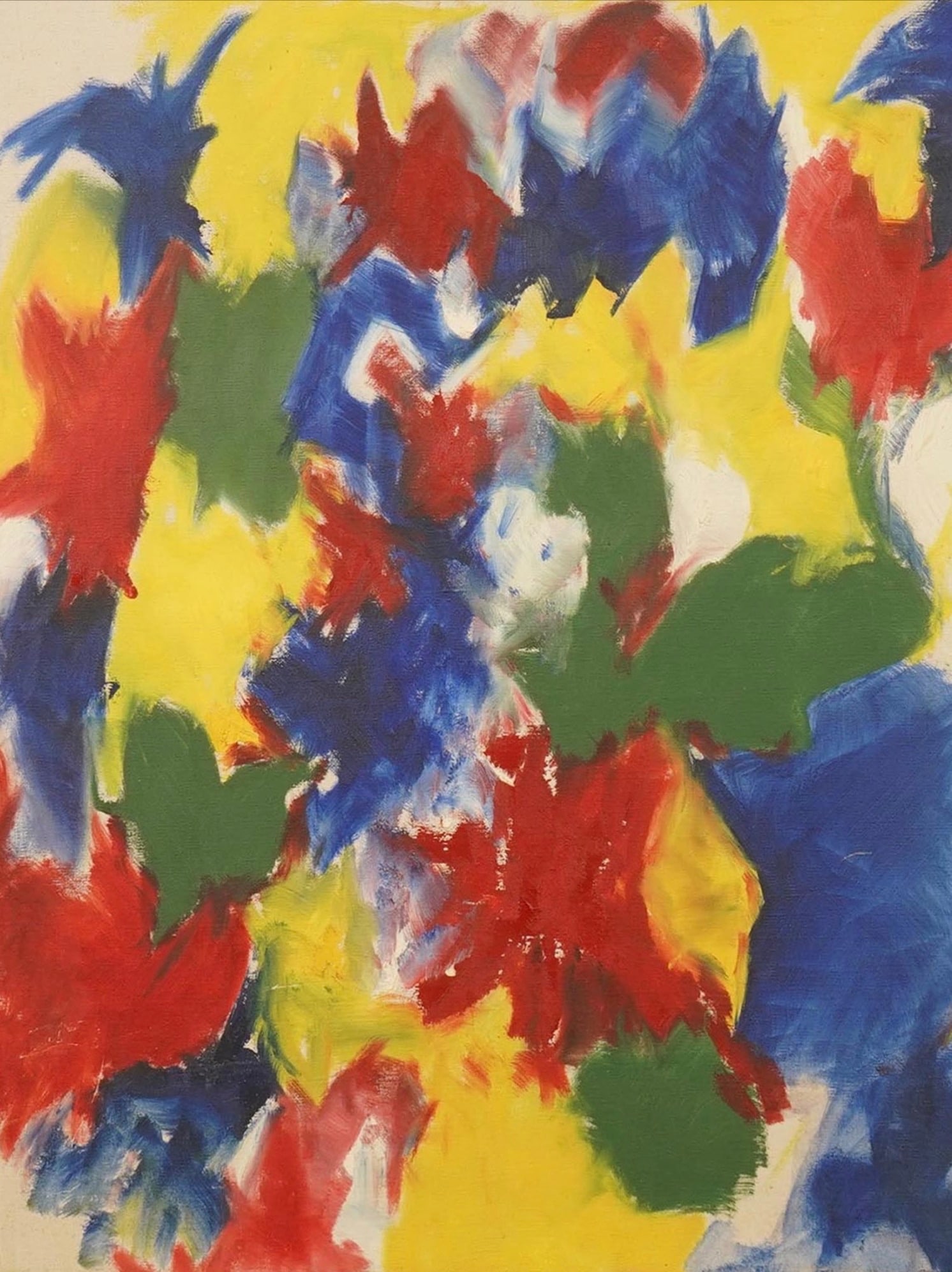 UNKNOWN, MID CENTURY AMERICAN ABSTRACT OIL ON CANVAS (1 of 4)