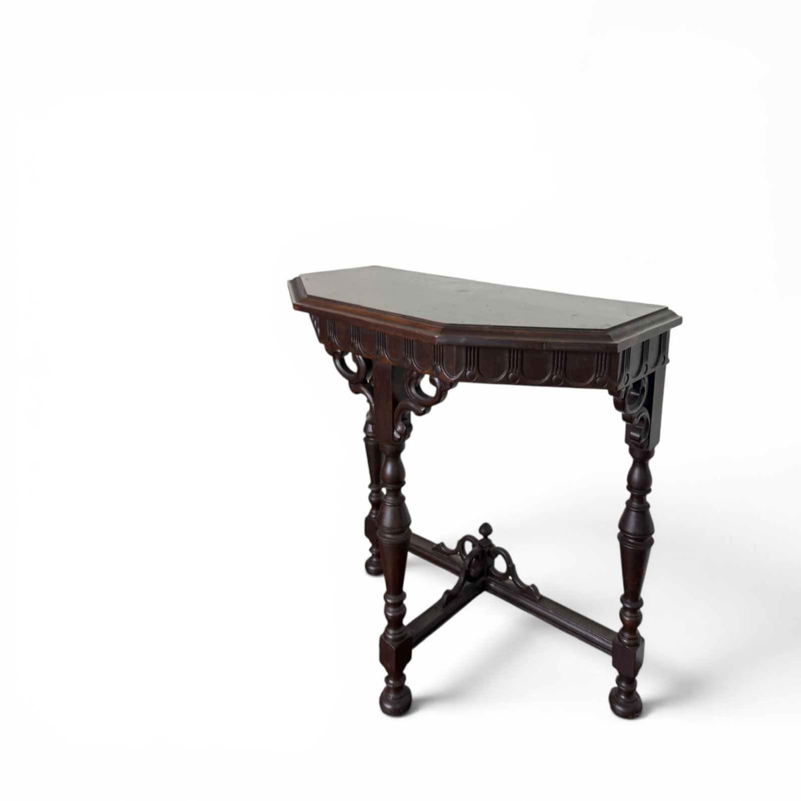 ANTIQUE PINE WOOD RENASSANCE REVIVAL CONSOLE TABLE (1 of 8)