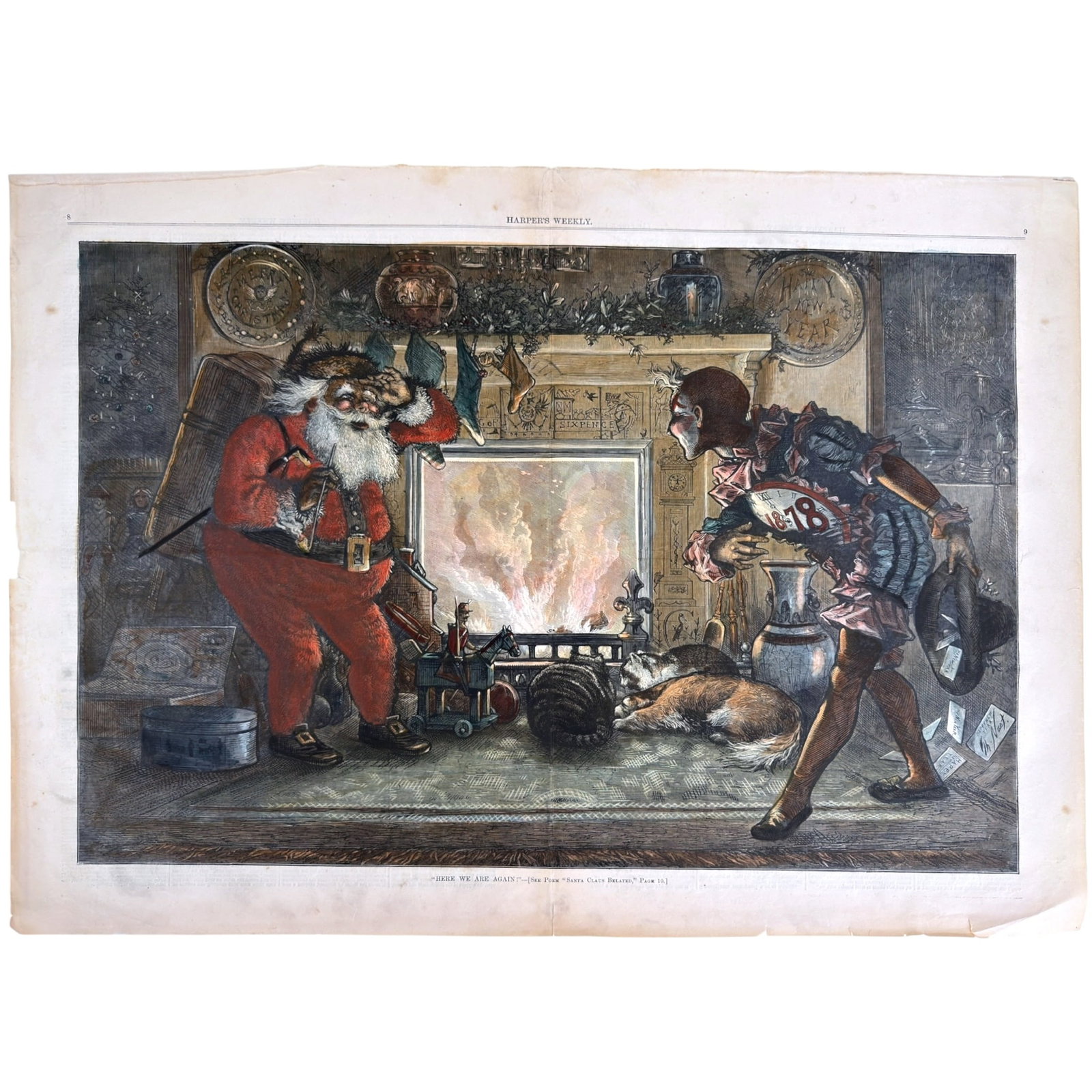 1878 HERE WE ARE AGAIN HARPER'S by THOMAS NAST (1 of 6)