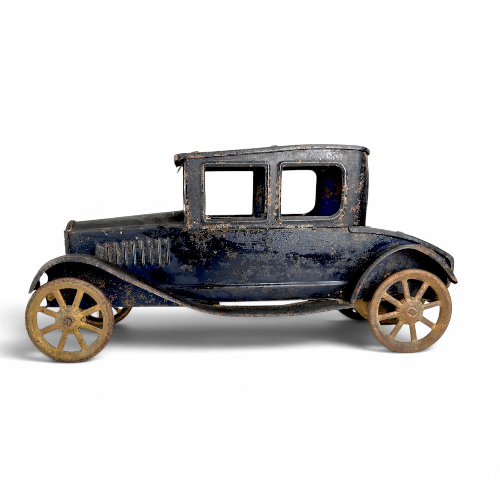 1920s PRESSED STEEL TOY MODEL T HILL CLIMBER: 6 x 12 1/2 x 4 inches