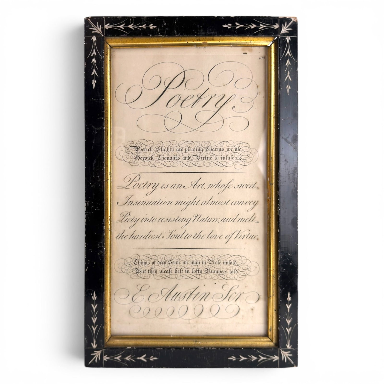 (2) FRAMED PENMANSHIP / CALLIGRAPHY EXAMPLES - 3
