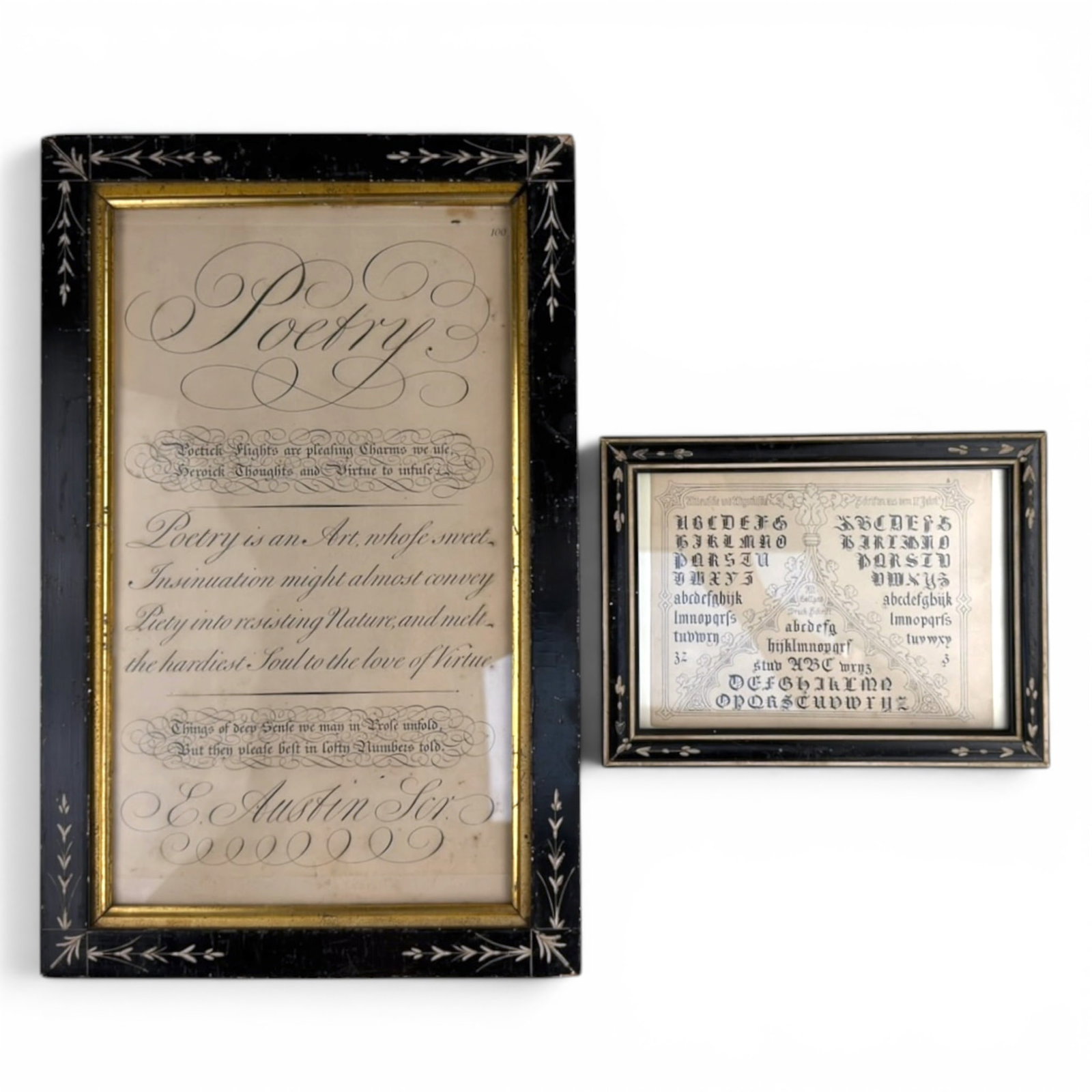 (2) FRAMED PENMANSHIP / CALLIGRAPHY EXAMPLES - 6