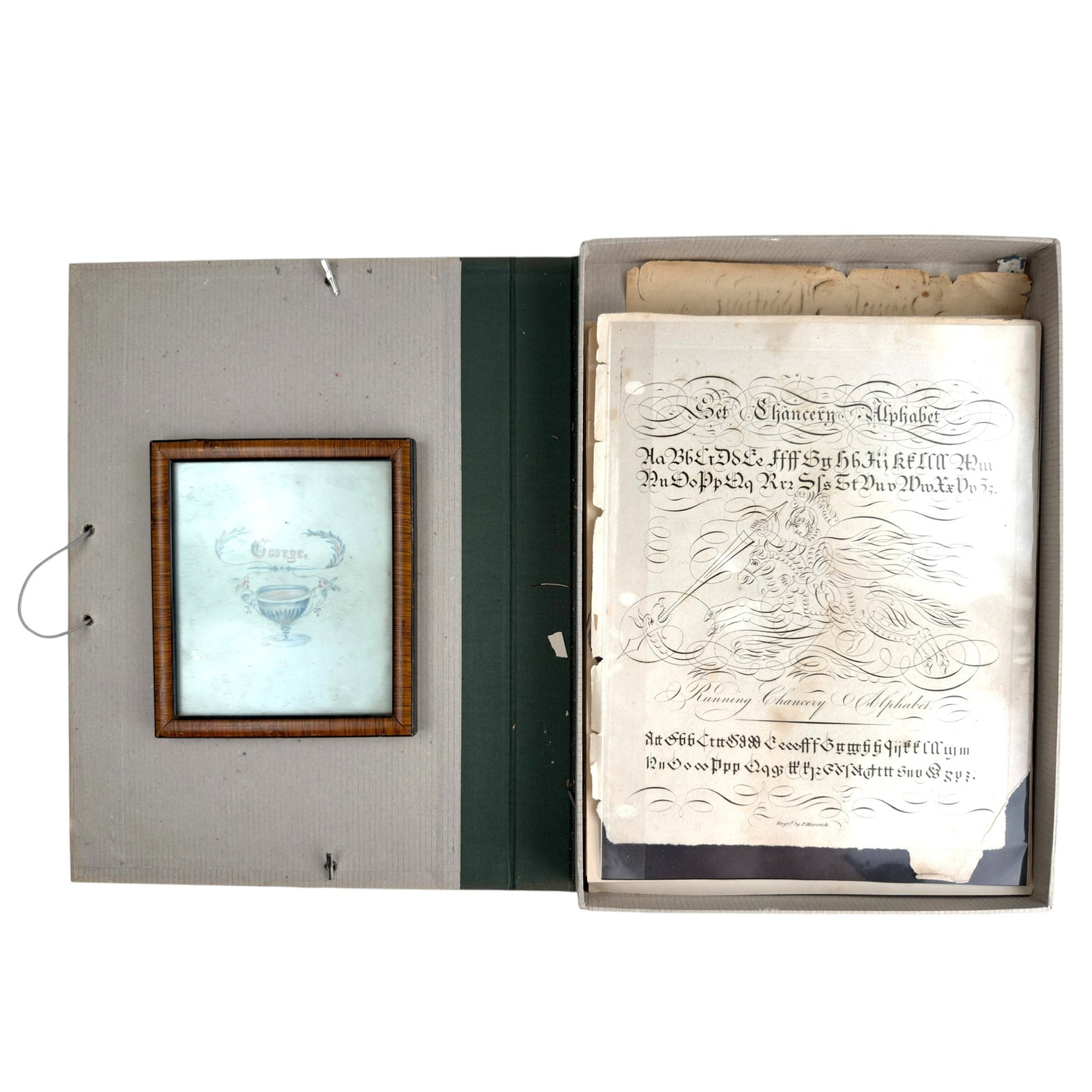 CLAM SHELL BOX of ORIGINAL CALLIGRAPHY and LESSONS (1 of 14)