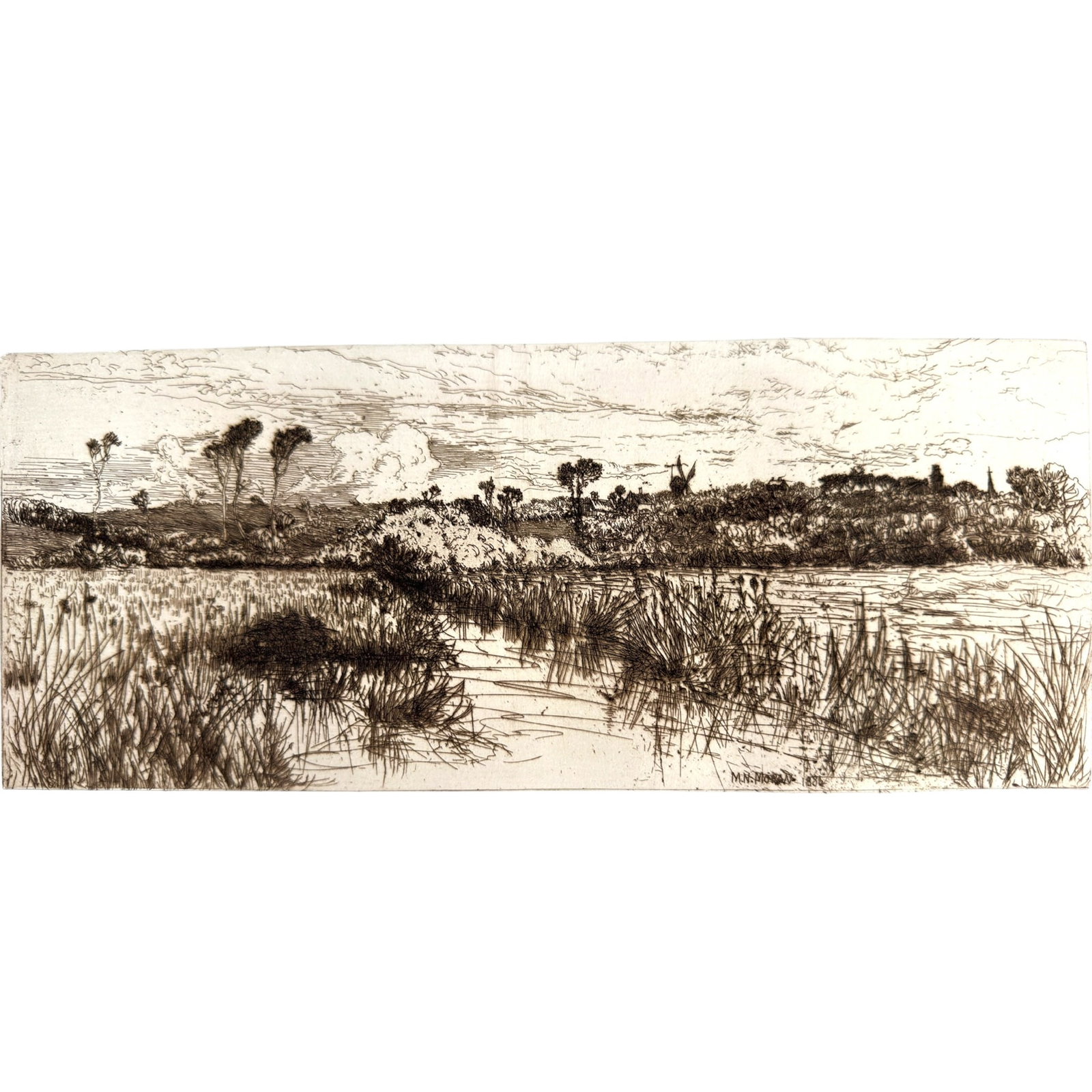 MARY NIMMO MORAN (1842-1899) Home of the Muskrat: Etching 4 3/4 x 11 1/4 inches. unsigned. 11 x 15 inches (sheet)