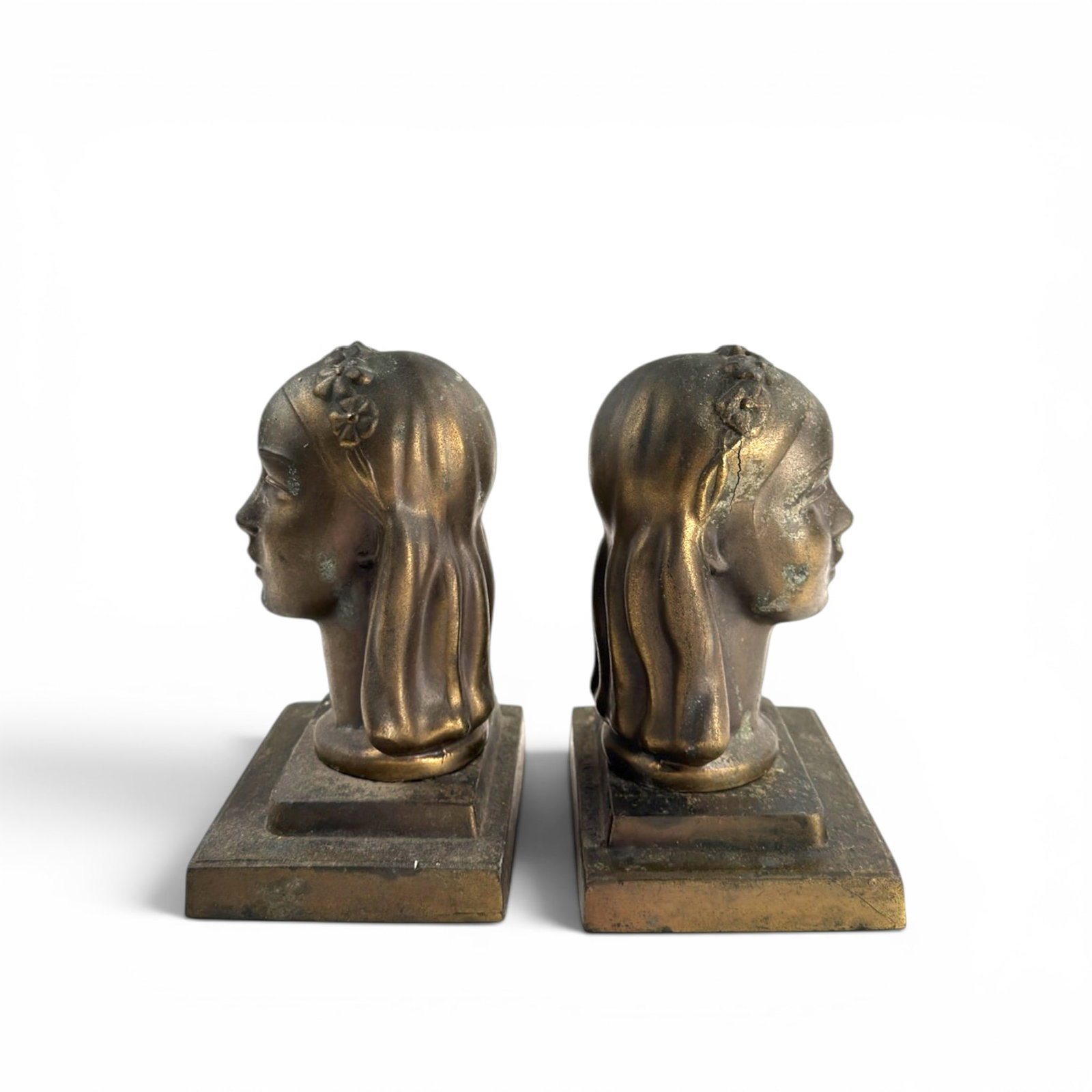 PAIR of ART DECO BRASS BOOKENDS by FRANKART (1 of 7)