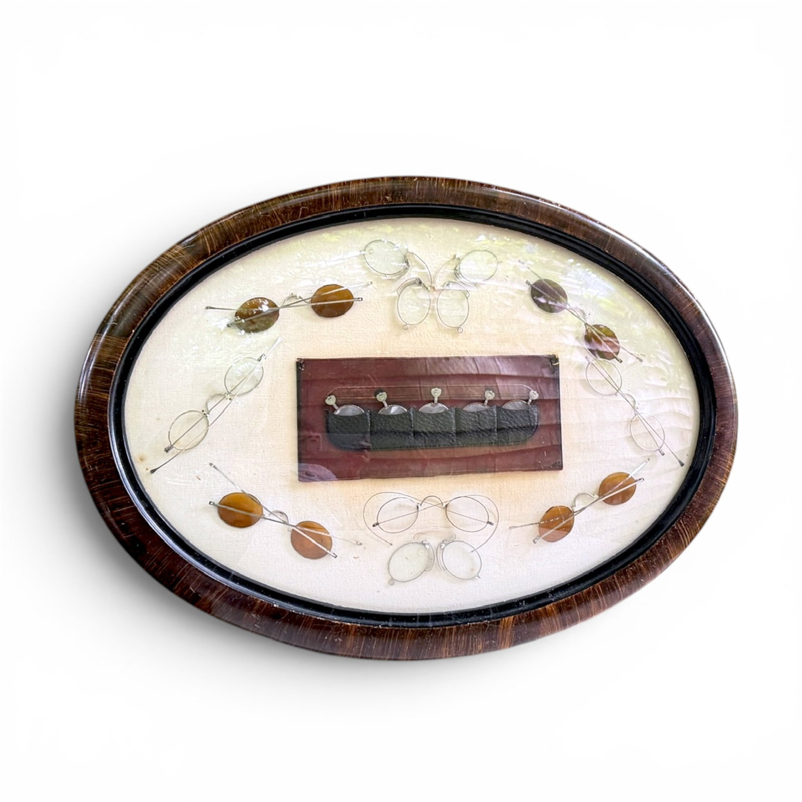 FRAMED ASSEMBLAGE of (19th c) SPECTICALS (1 of 14)