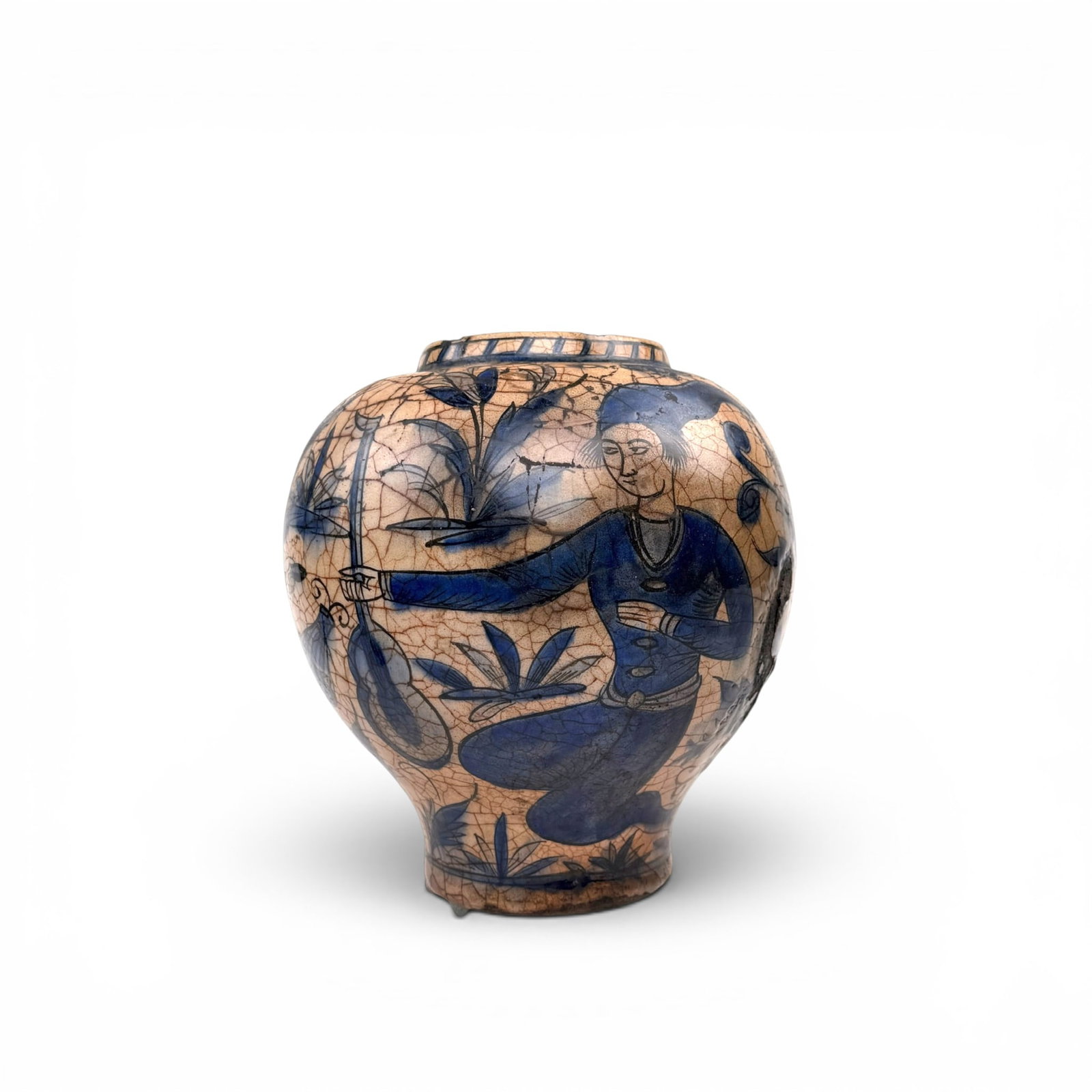 (19th c) PERSIAN QAJAR EARTHENWARE VASE (1 of 14)