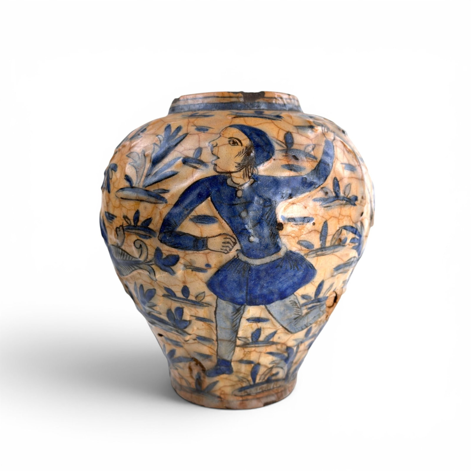 (19th c) PERSIAN QAJAR EARTHENWARE VASE (1 of 11)