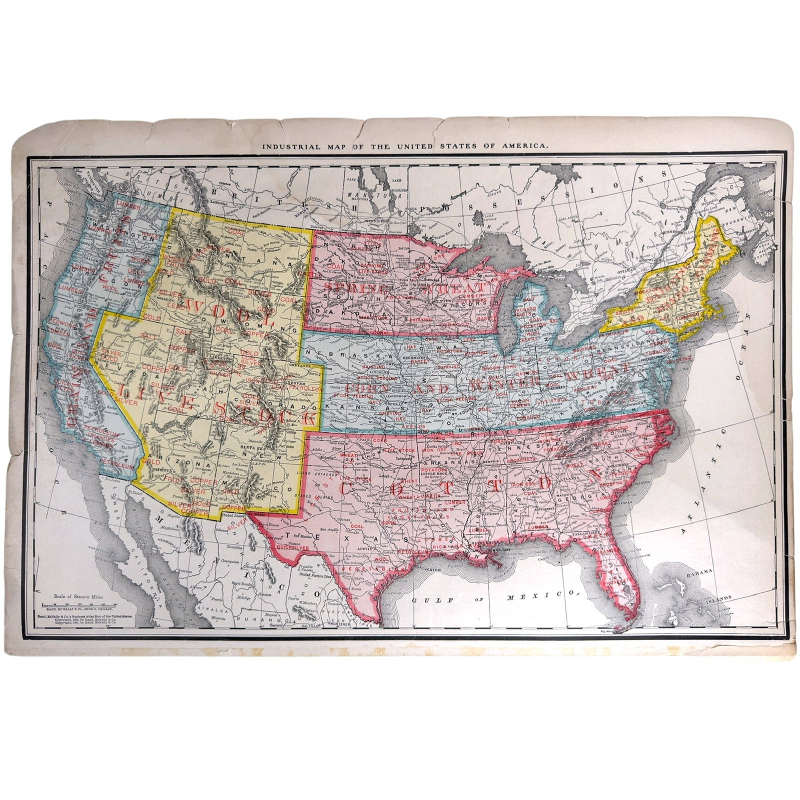1910 RAND, McNally & Co MAP for INDUSTRY of THE UNITED STATES (1 of 5)